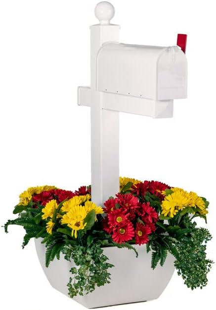 SnapPot® Mailbox Planter – 24" Resin Wrap for 4×4 & 6×6 Posts, Extra‑Large 16+ Gal Planter, Weatherproof UV‑Stable Tuxedo Black
