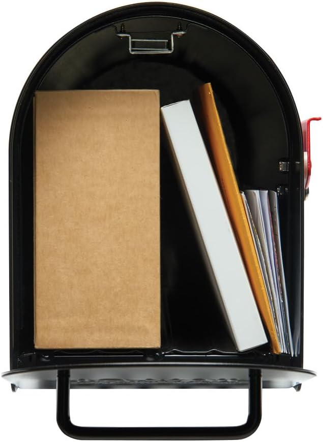 Architectural MAILBOXES Ironside Large Capacity Galvanized Steel black, Post-Mount Mailbox, MB801BAM, Metal, Black