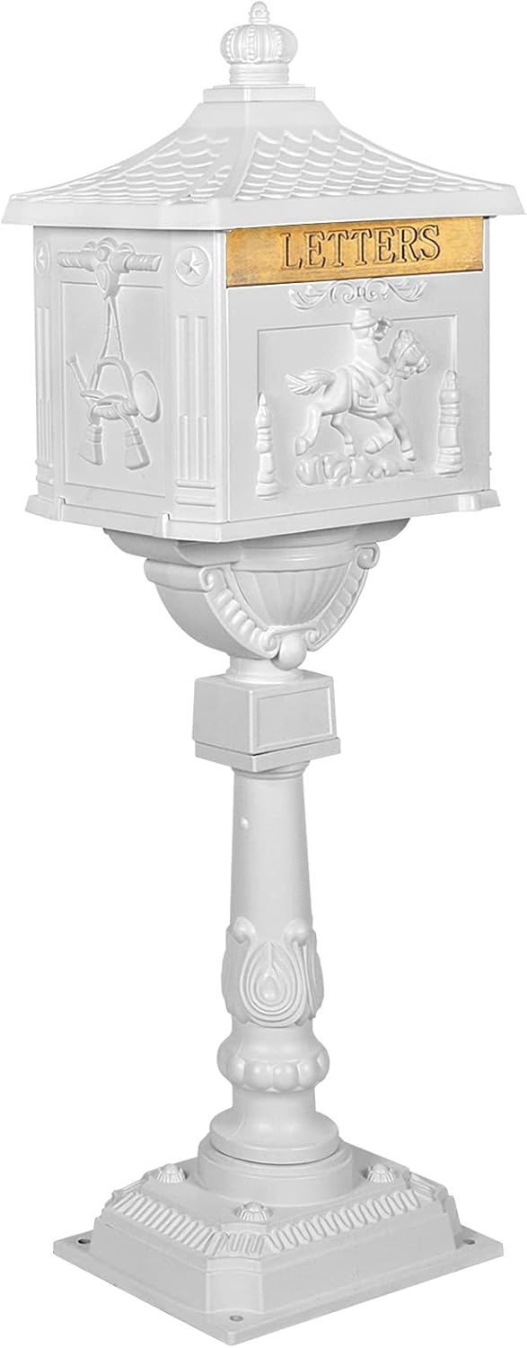 Polar Aurora Mailbox Cast Aluminum Black Mail Box Postal Box Security Heavy Duty New