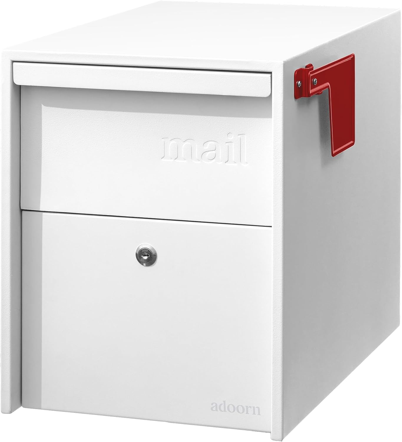 Adoorn Lockable Post Mount Mailbox | Large Size - Anti-Theft Locking Mailbox, 15.5" H x 12" W x 18.5" D, Weatherproof Mailboxes for Outside The House