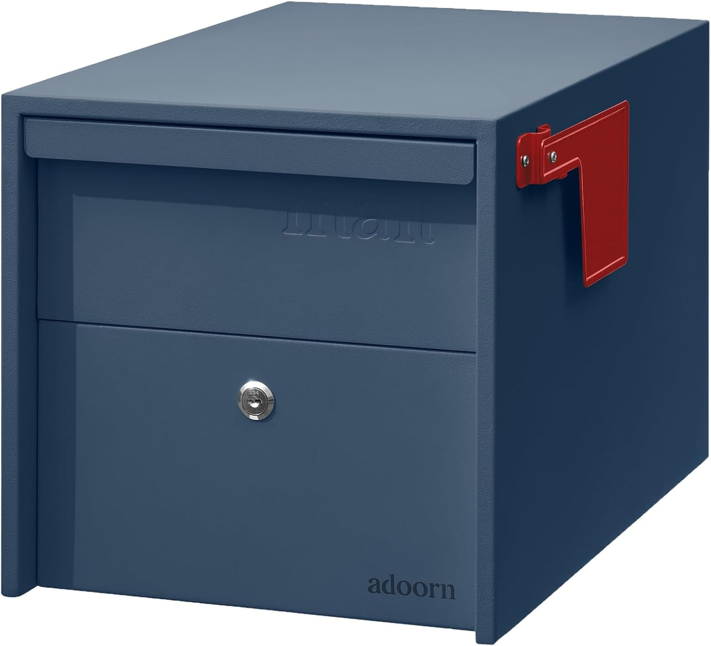Adoorn Lockable Post Mount Mailbox | Large Size - Anti-Theft Locking Mailbox, 15.5" H x 12" W x 18.5" D, Weatherproof Mailboxes for Outside The House