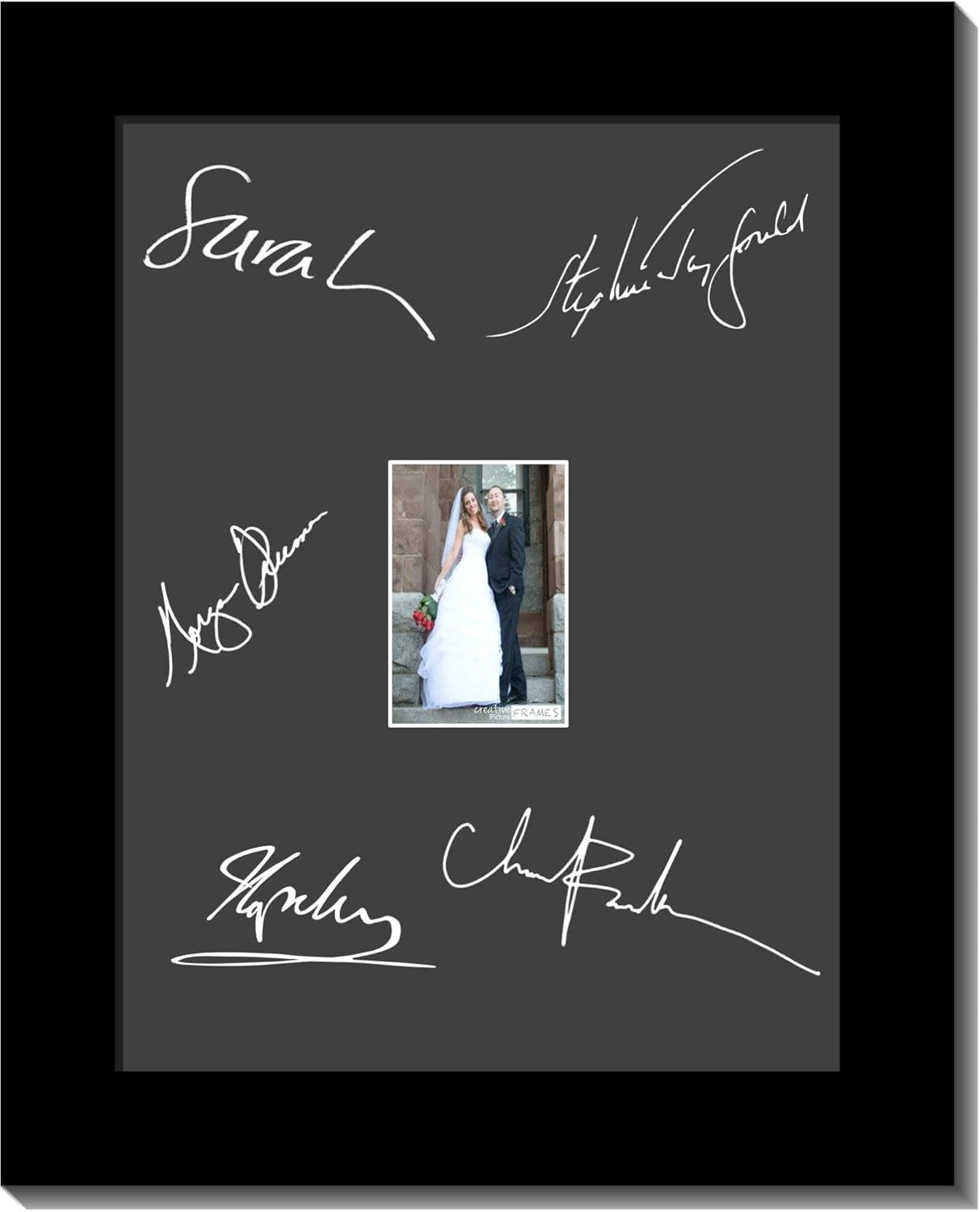 Creative Picture Frames 8X10-16X20Bk-W Signature Frame - Photo Frame With White Mat Holds 8X10-Inch Media Including Installed Wall Hangers