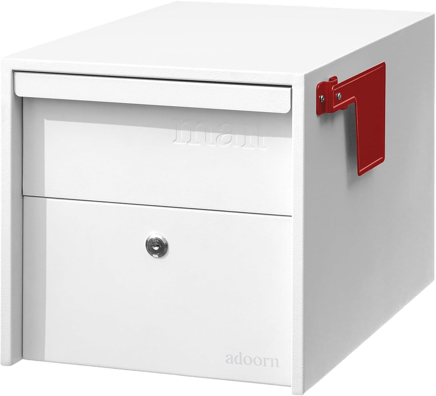 Adoorn Lockable Post Mount Mailbox | Large Size - Anti-Theft Locking Mailbox, 15.5" H x 12" W x 18.5" D, Weatherproof Mailboxes for Outside The House