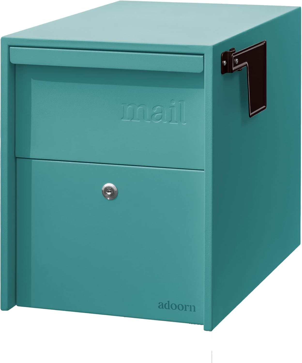 Adoorn Lockable Post Mount Mailbox | Large Size - Anti-Theft Locking Mailbox, 15.5" H x 12" W x 18.5" D, Weatherproof Mailboxes for Outside The House
