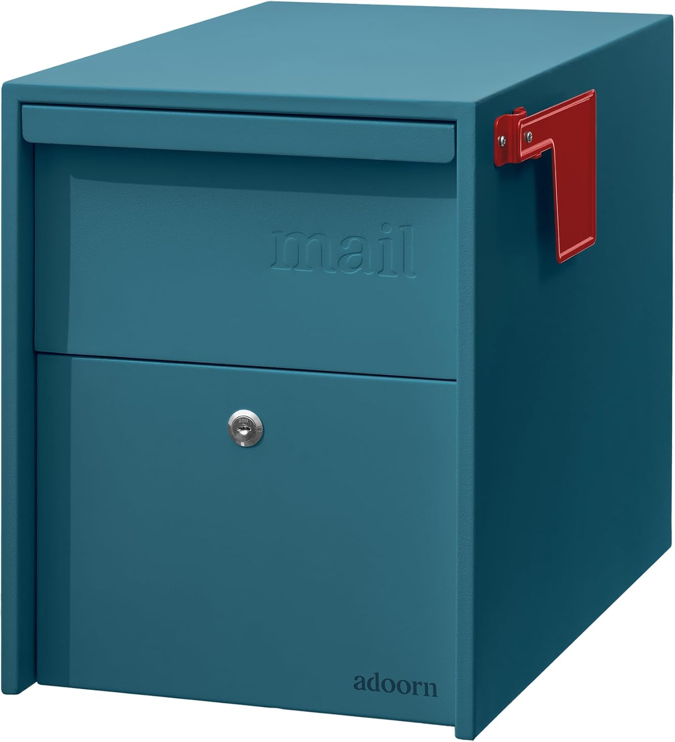 Adoorn Lockable Post Mount Mailbox | Large Size - Anti-Theft Locking Mailbox, 15.5" H x 12" W x 18.5" D, Weatherproof Mailboxes for Outside The House