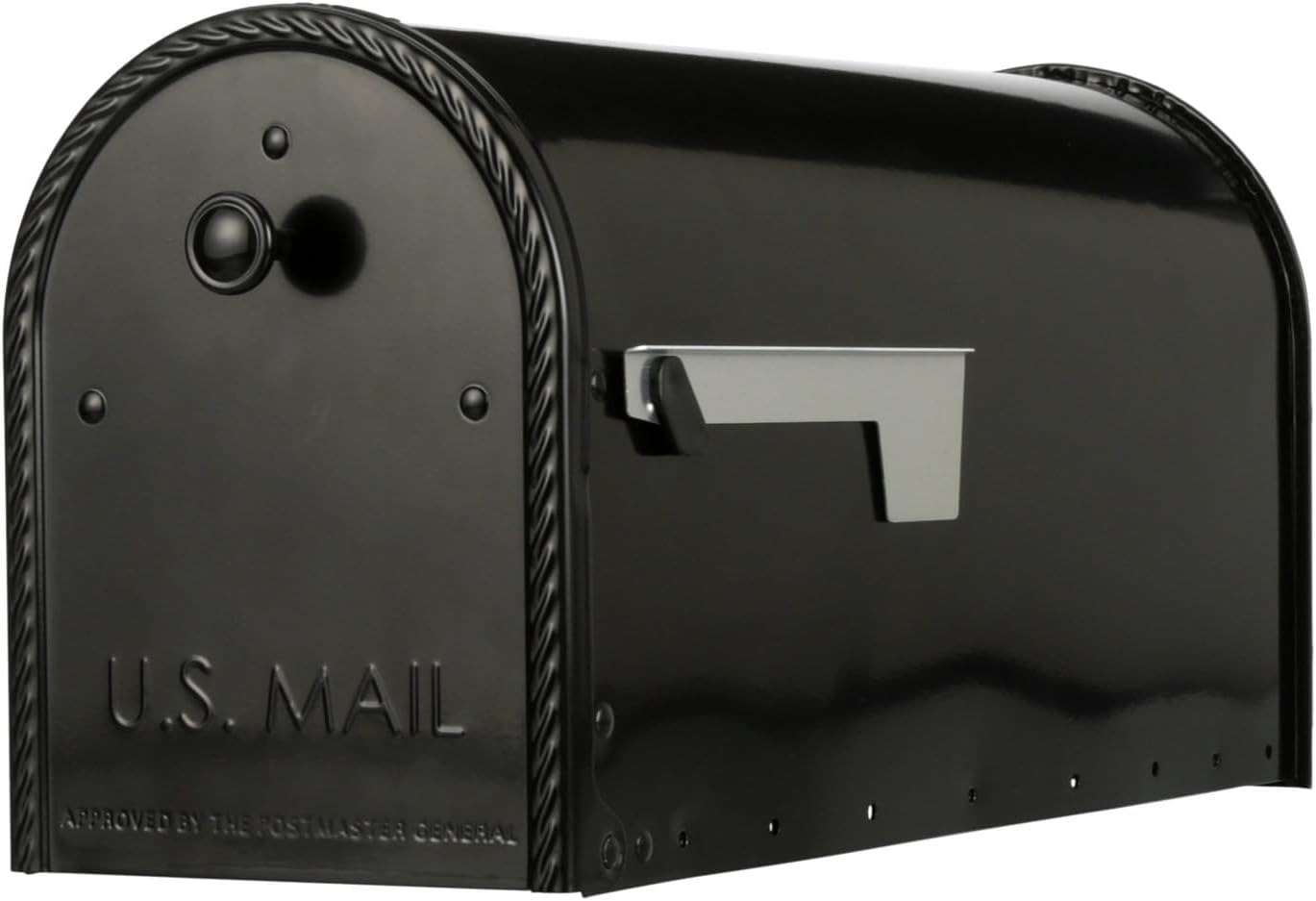 Architectural Mailboxes Edwards™ Weather-Resistant Steel Metal Post Mounted Mail Box for Outside, Black, Large Curbside Mailbox, USPS Approved for Residential Delivery