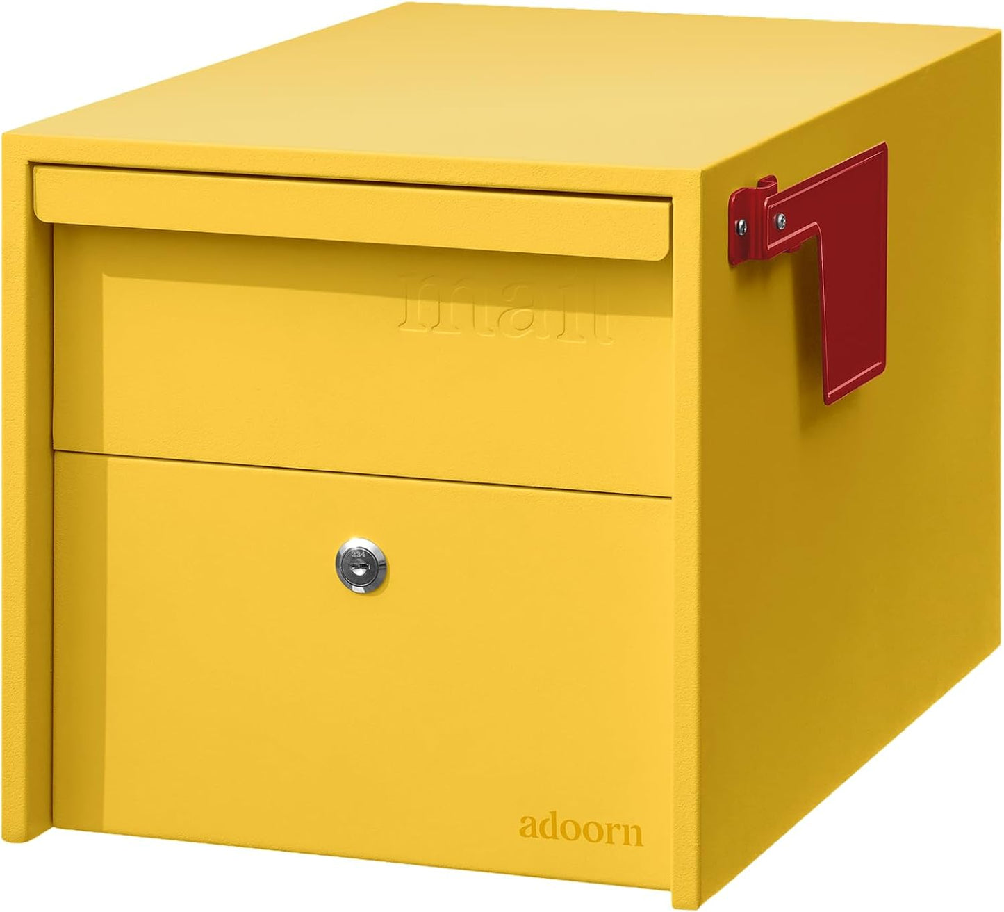 Adoorn Lockable Post Mount Mailbox | Large Size - Anti-Theft Locking Mailbox, 15.5" H x 12" W x 18.5" D, Weatherproof Mailboxes for Outside The House