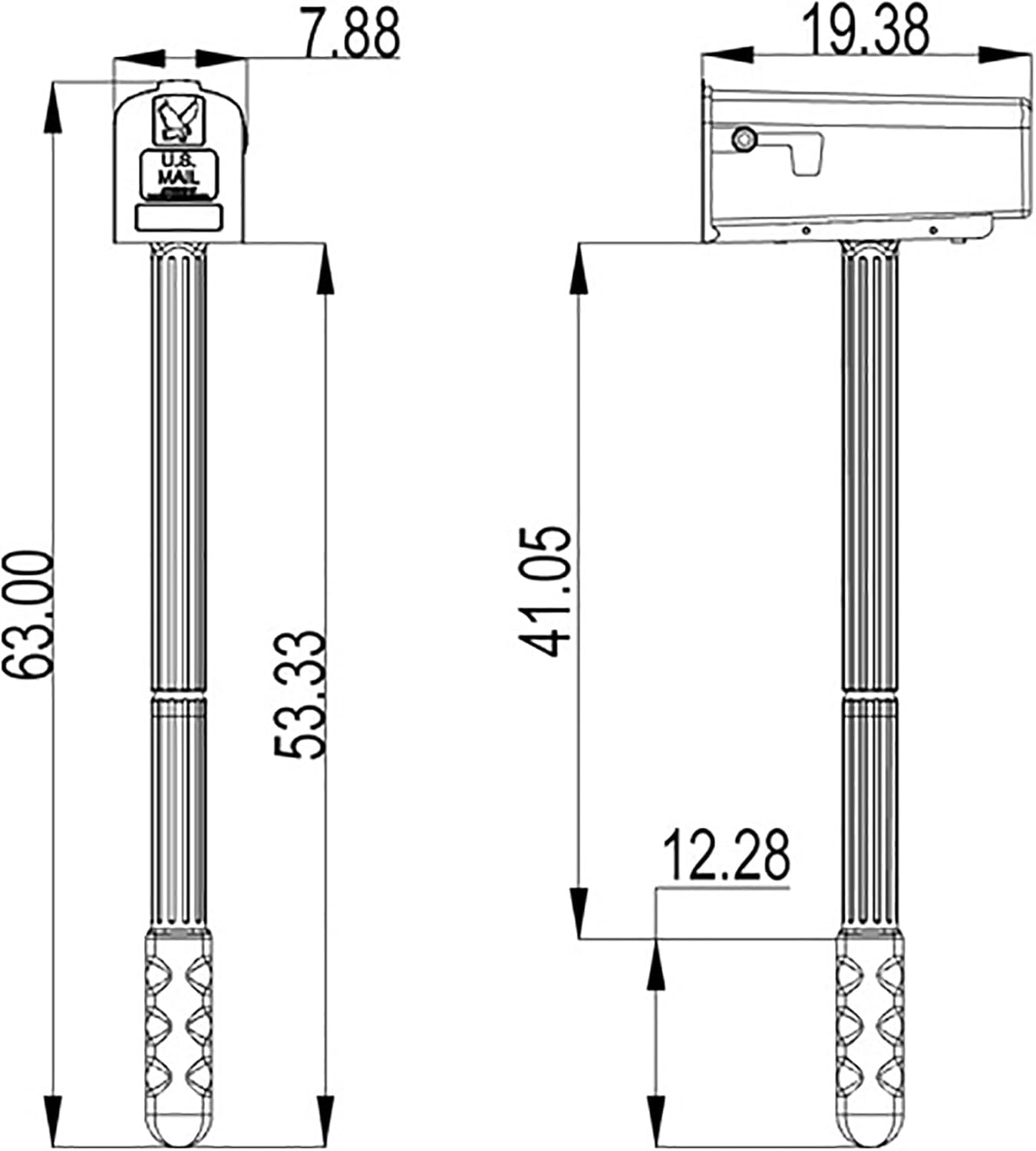 Architectural Mailboxes Harrison™ Rust-Proof Plastic Post Mounted Mail Box for Outside with Post, Bronze, Medium Curbside Mailbox, USPS Approved for Residential Delivery