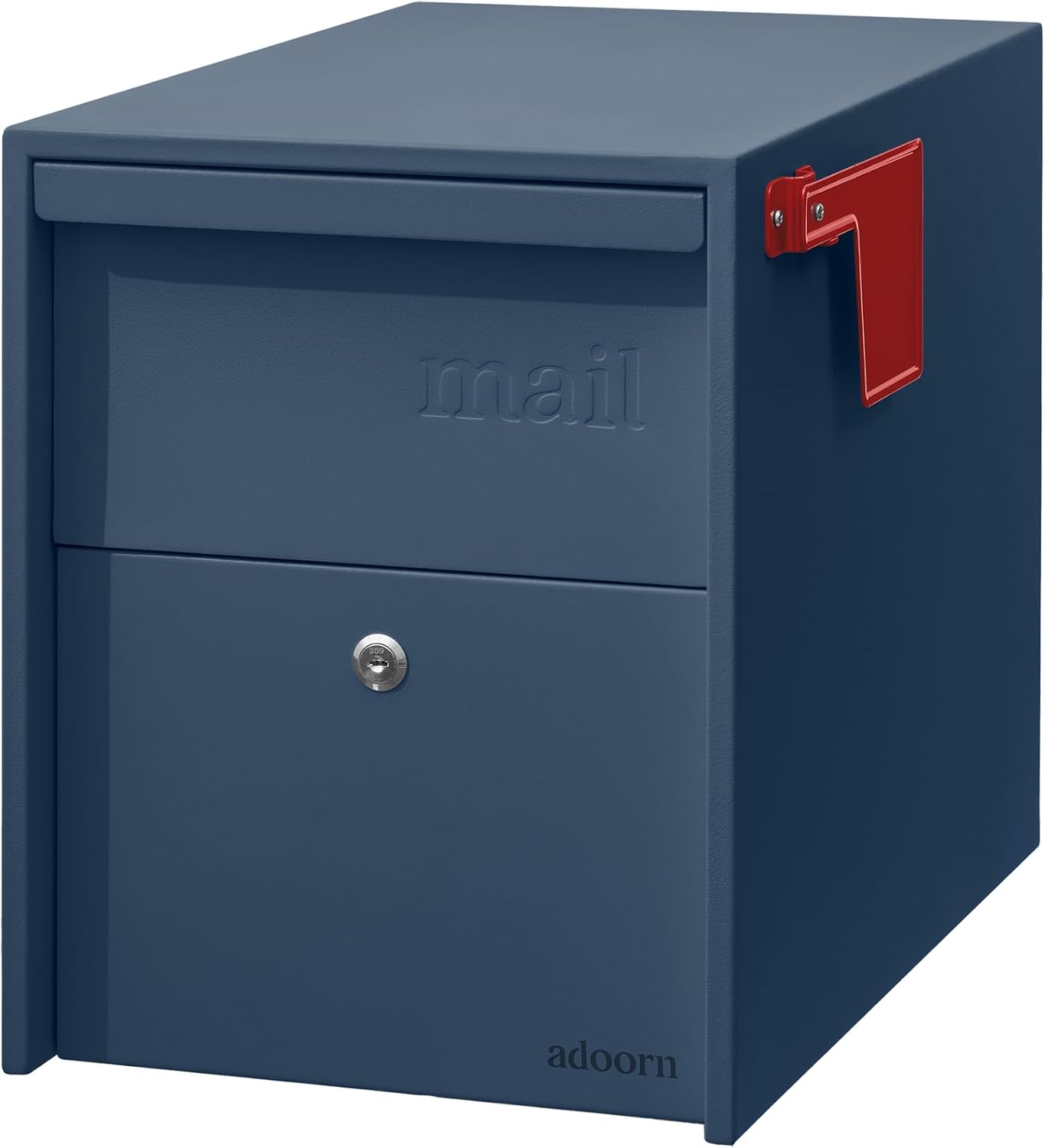 Adoorn Lockable Post Mount Mailbox | Large Size - Anti-Theft Locking Mailbox, 15.5" H x 12" W x 18.5" D, Weatherproof Mailboxes for Outside The House