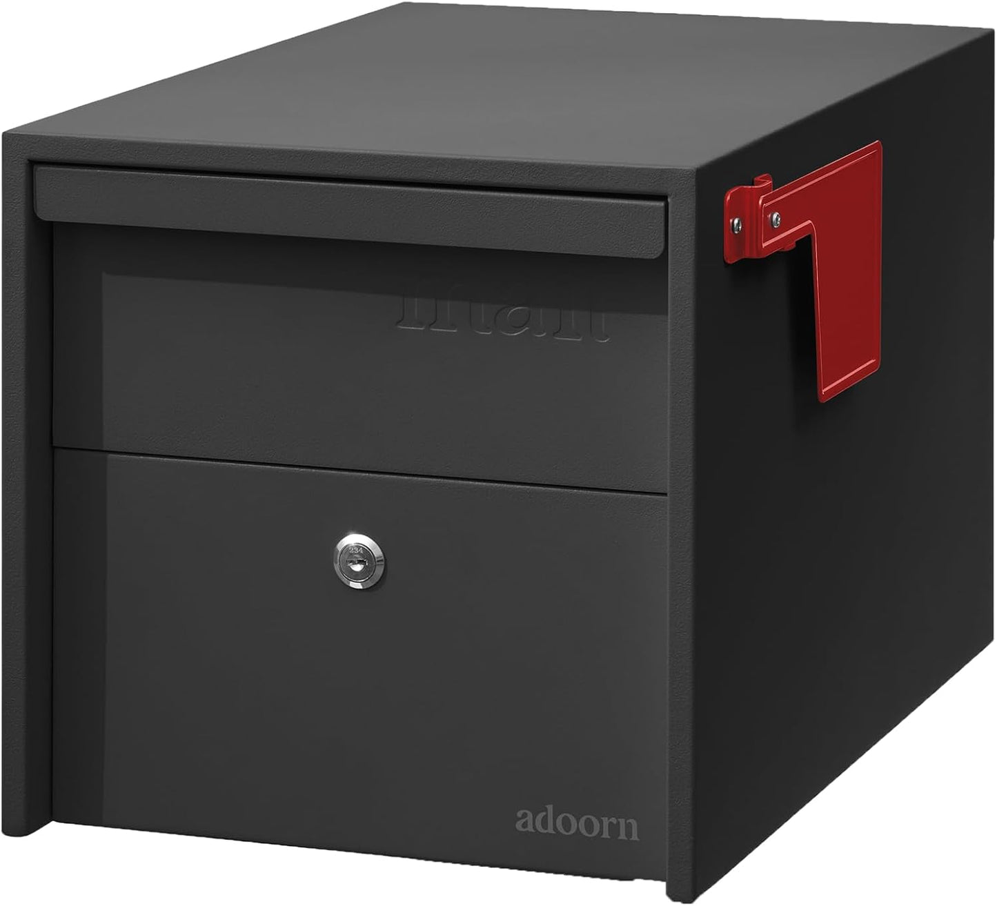 Adoorn Lockable Post Mount Mailbox | Large Size - Anti-Theft Locking Mailbox, 15.5" H x 12" W x 18.5" D, Weatherproof Mailboxes for Outside The House