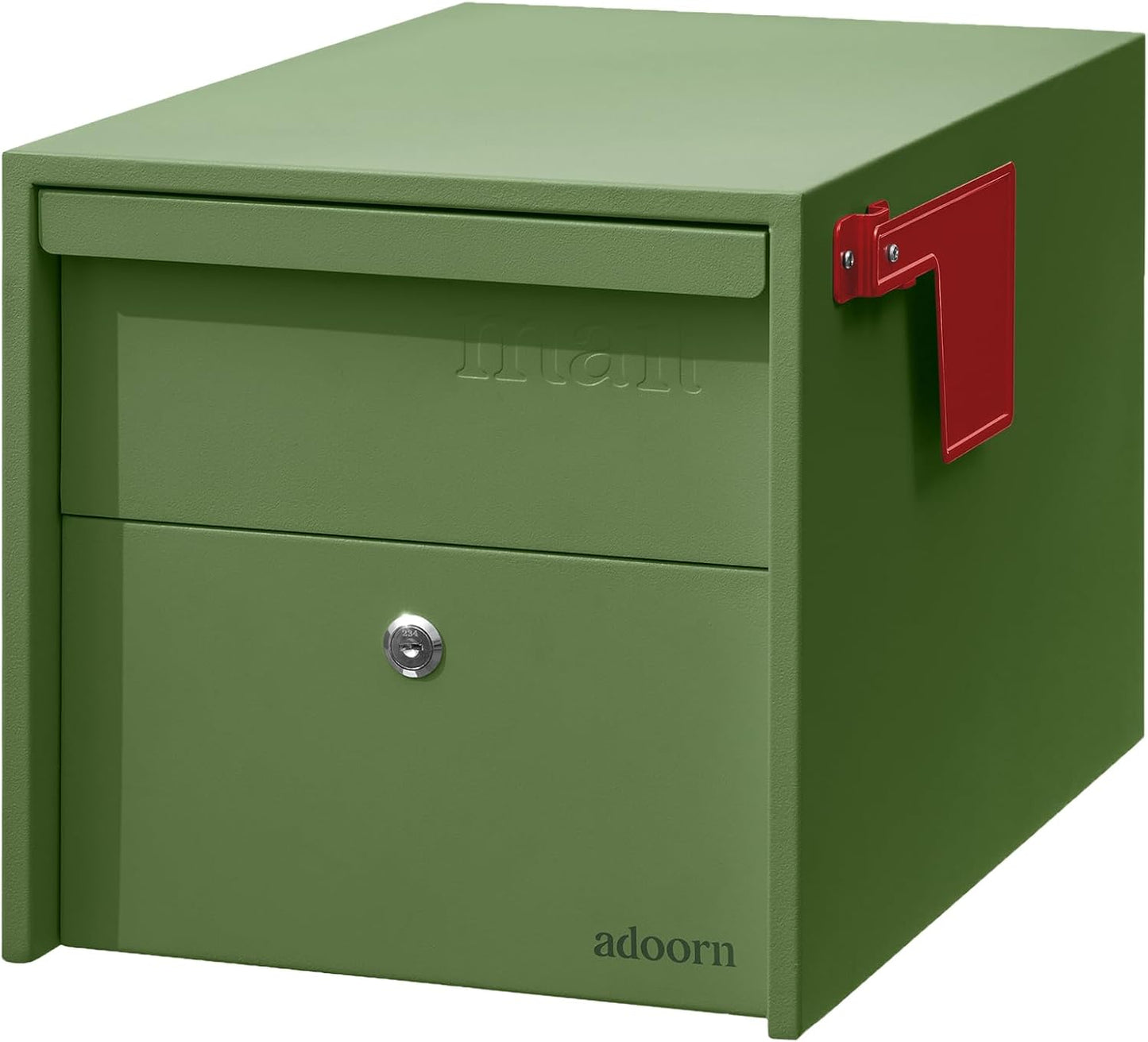 Adoorn Lockable Post Mount Mailbox | Large Size - Anti-Theft Locking Mailbox, 15.5" H x 12" W x 18.5" D, Weatherproof Mailboxes for Outside The House