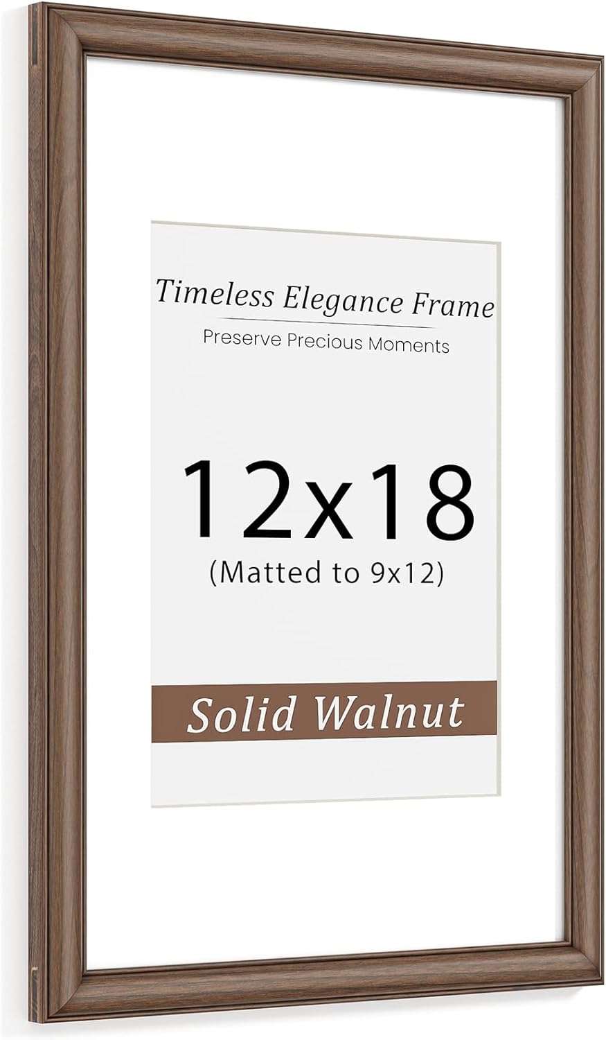 Natural Walnut 11x14 Picture Frames Mat to 8x10 Picture Display Set of 3,Original Wood Handcrafted 11x14 Diploma Frame with Tempered Glass Graduation Family Wedding Certificate Photo Wall Mounted