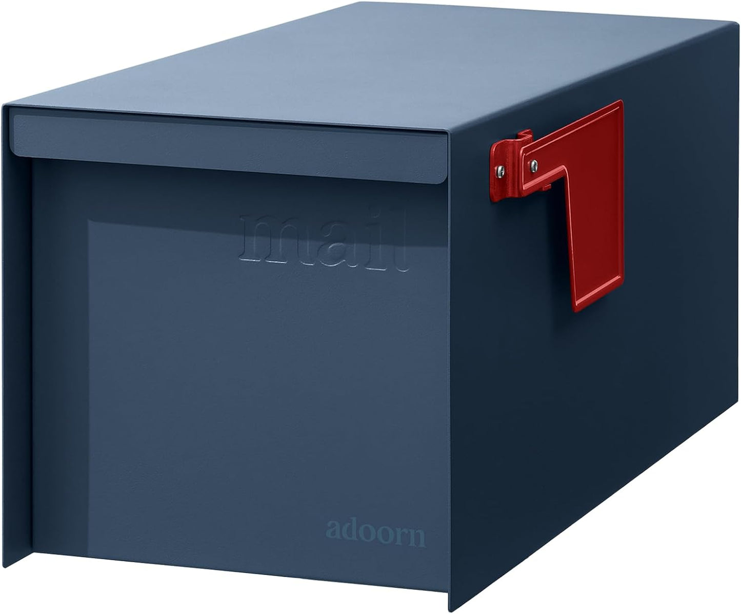 Adoorn Post Mount Mailboxes, 9.5 x 9.5 x 19.5 (HxWxD) Large, Galvanized Steel Modern Mailbox, for Daily Letters, Magazines and Packages, Weatherproof with Front Access Door - Aegean