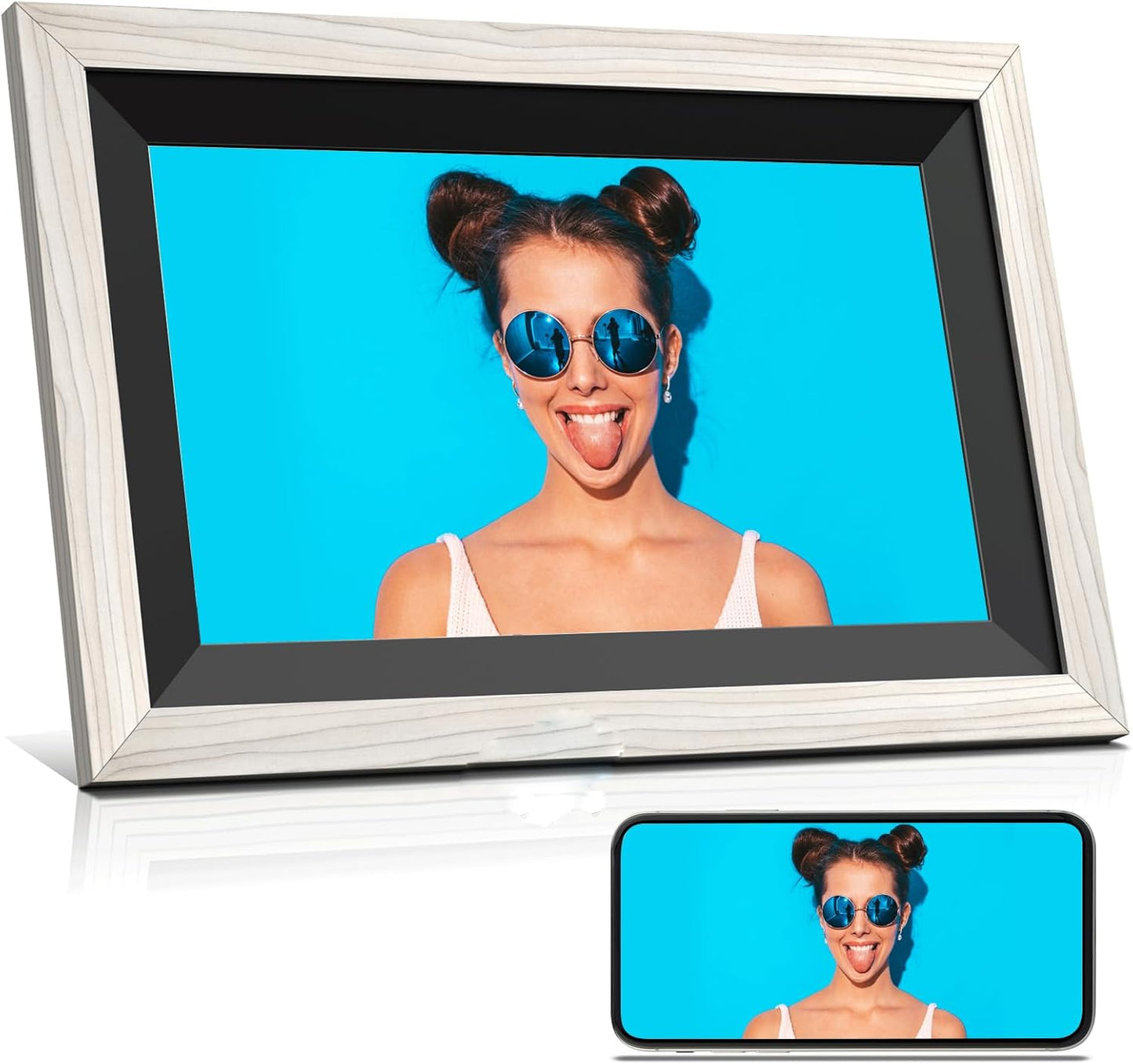 Frameo Digital Picture Frame, 10.1inch WiFi Photos Frames Electronic, 1280x800, HD IPS Touch Screen, 16GB Memory, Auto-Rotate, Wall Mountable, Share Instant Photos/Videos via Frameo-App from Anywhere