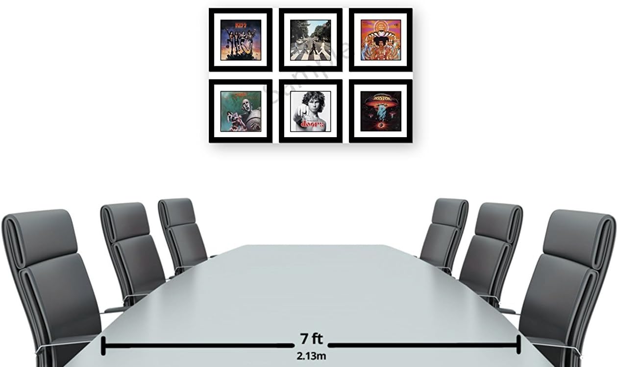 Creative Picture Frames 15" x 15" LP Album Cover Frame, Vinyl Record Wall Mount Display for Home Decor with Hanging Hardware & Full-Strength Glass, White Mat, 1 Count