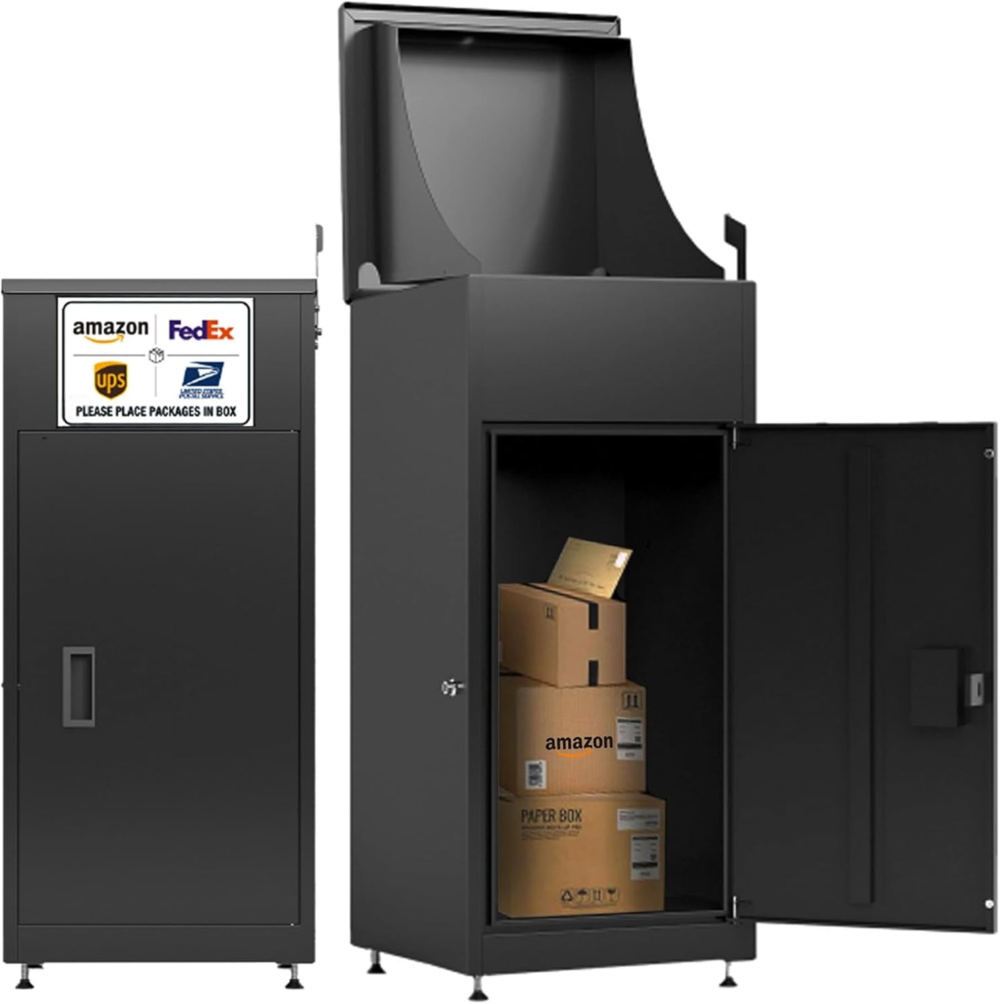 Large Parcel Drop Box with Mailbox Outdoor Package Delivery Boxes for Outside 36.6" H Anti-Theft and Waterproof Deliveries Box for Yard Garden Patio Home Porch Curbside