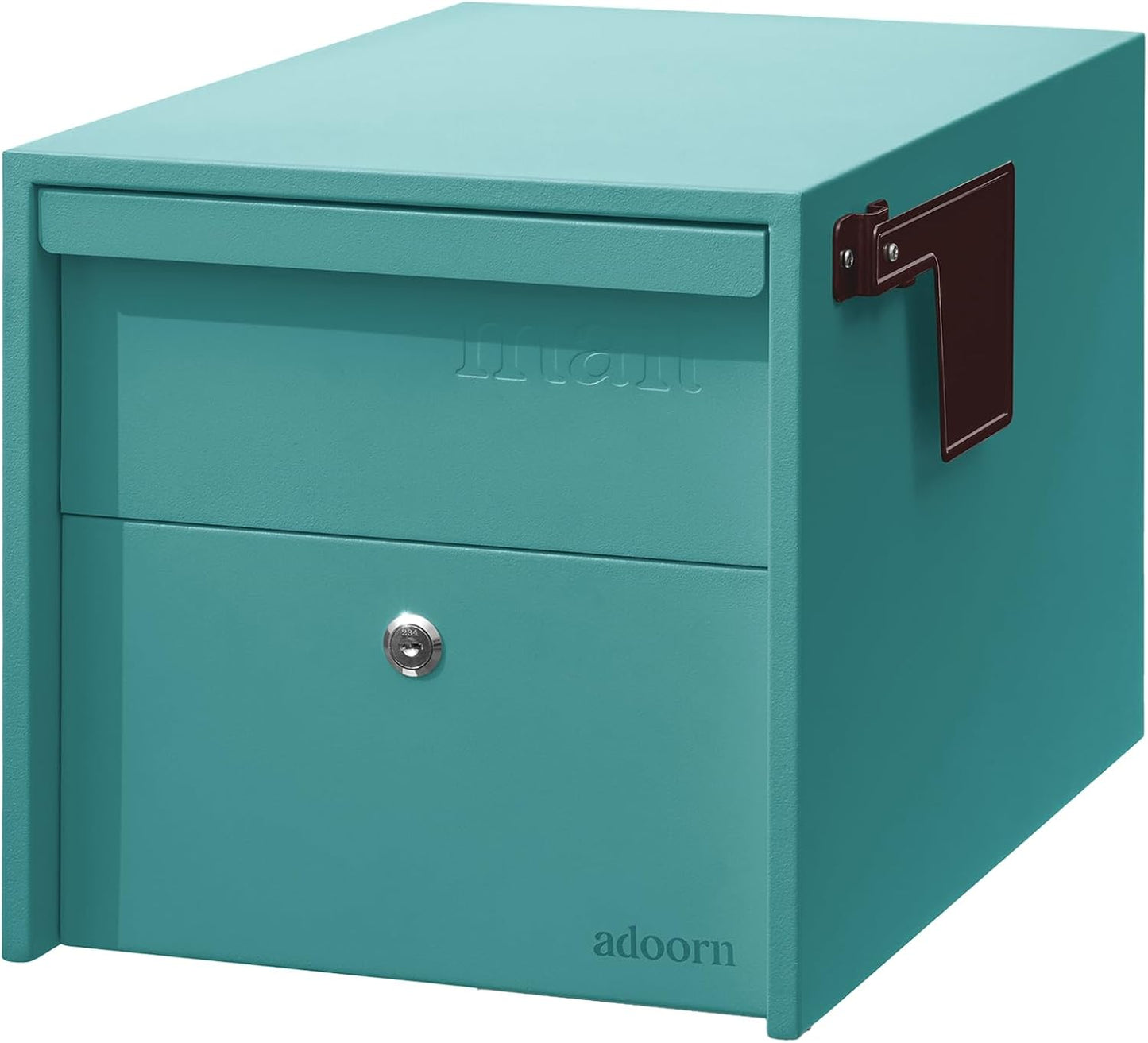 Adoorn Lockable Post Mount Mailbox | Large Size - Anti-Theft Locking Mailbox, 15.5" H x 12" W x 18.5" D, Weatherproof Mailboxes for Outside The House