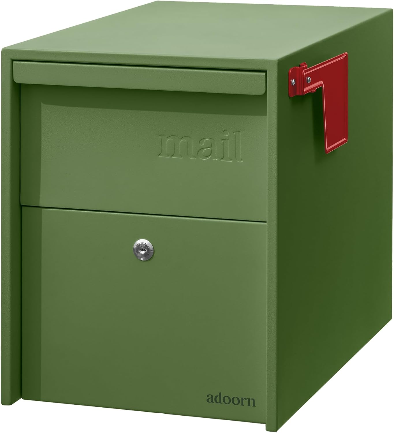 Adoorn Lockable Post Mount Mailbox | Large Size - Anti-Theft Locking Mailbox, 15.5" H x 12" W x 18.5" D, Weatherproof Mailboxes for Outside The House