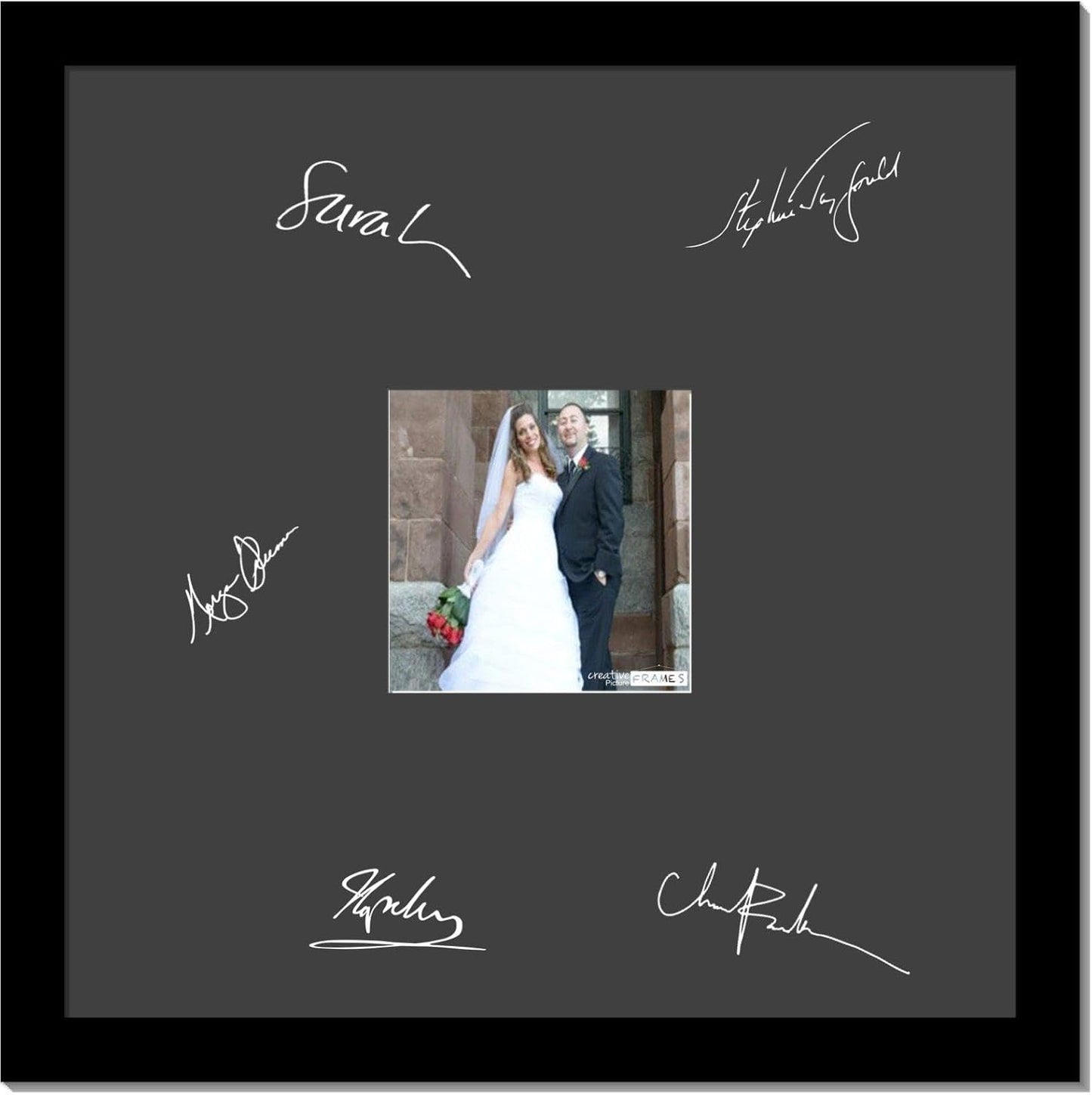 Creative Picture Frames 8X10-16X20Bk-W Signature Frame - Photo Frame With White Mat Holds 8X10-Inch Media Including Installed Wall Hangers