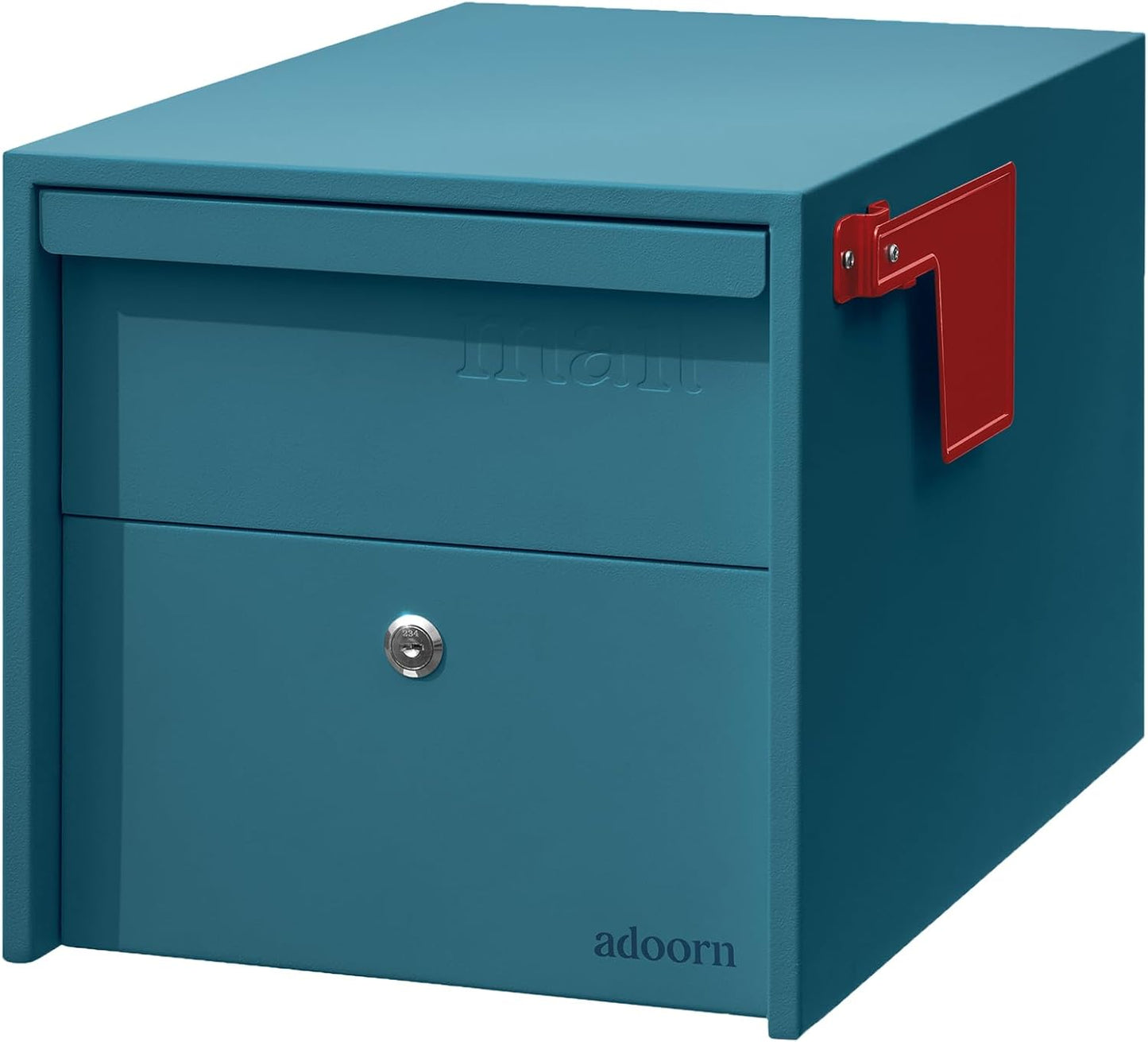 Adoorn Lockable Post Mount Mailbox | Large Size - Anti-Theft Locking Mailbox, 15.5" H x 12" W x 18.5" D, Weatherproof Mailboxes for Outside The House