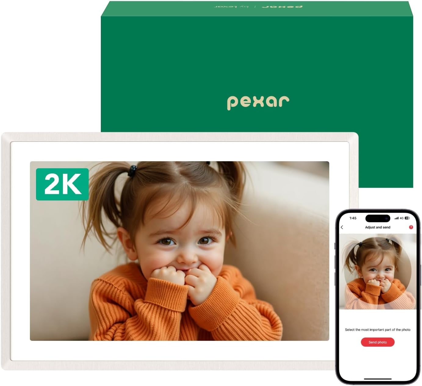 pexar by Lexar WiFi Digital Picture Frame 11″ | Yahoo Tech Best Tested Frame 2025 | 2K Resolution Ultimate Clarity, Anti-Glare Touch Stunning Screen for Gifting, Share Photos/Videos via APP