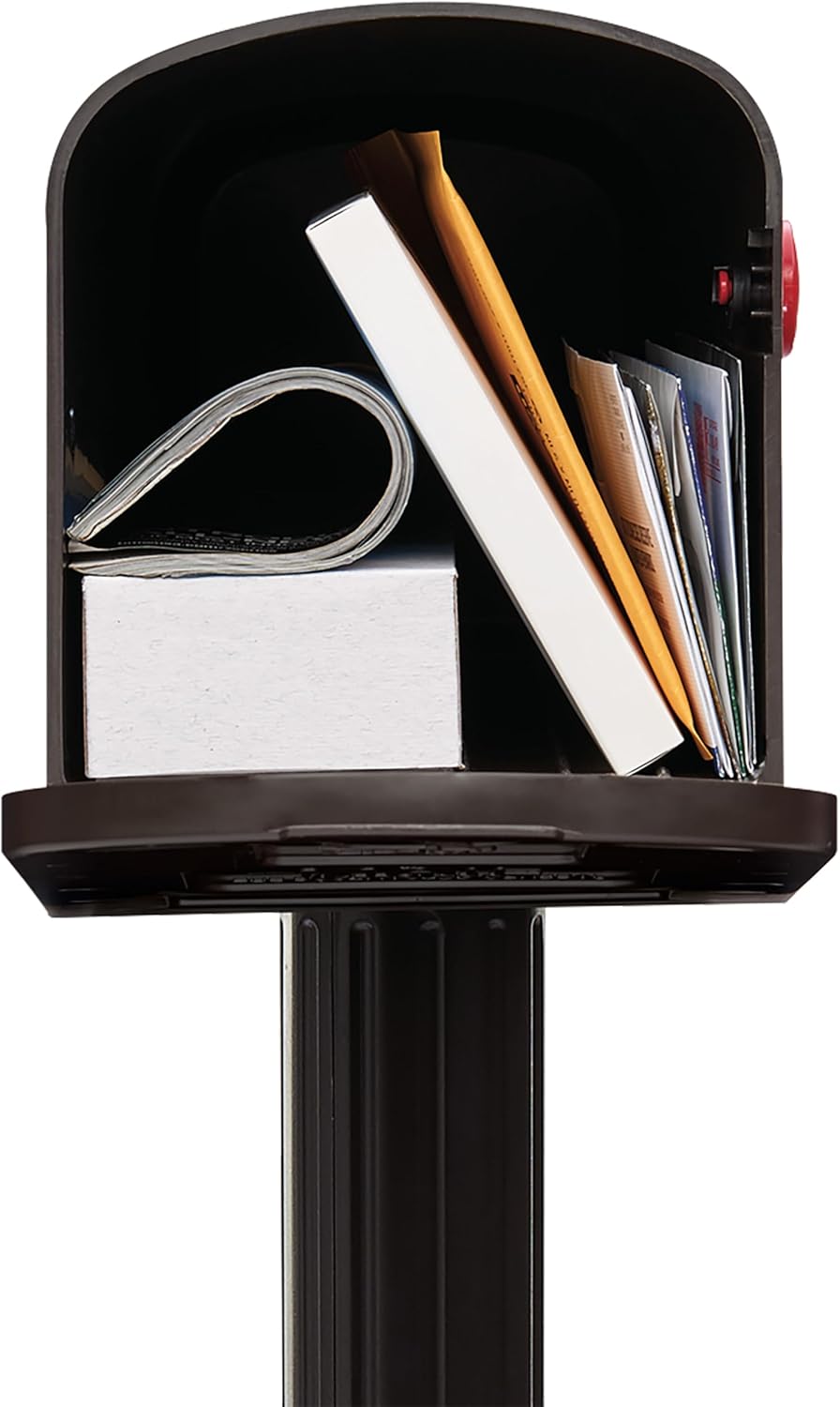 Architectural Mailboxes Harrison™ Rust-Proof Plastic Post Mounted Mail Box for Outside with Post, Bronze, Medium Curbside Mailbox, USPS Approved for Residential Delivery
