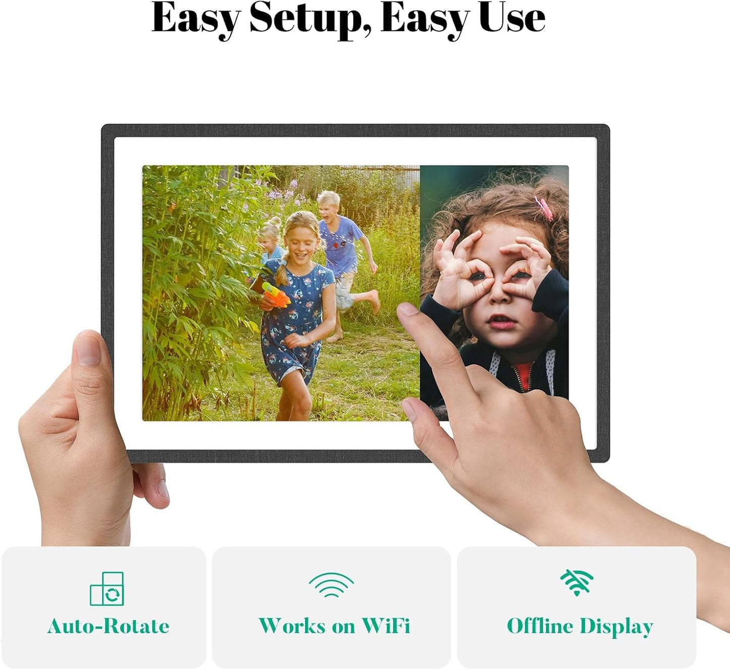 pexar by Lexar WiFi Digital Picture Frame 11″ | Yahoo Tech Best Tested Frame 2025 | 2K Resolution Ultimate Clarity, Anti-Glare Touch Stunning Screen for Gifting, Share Photos/Videos via APP