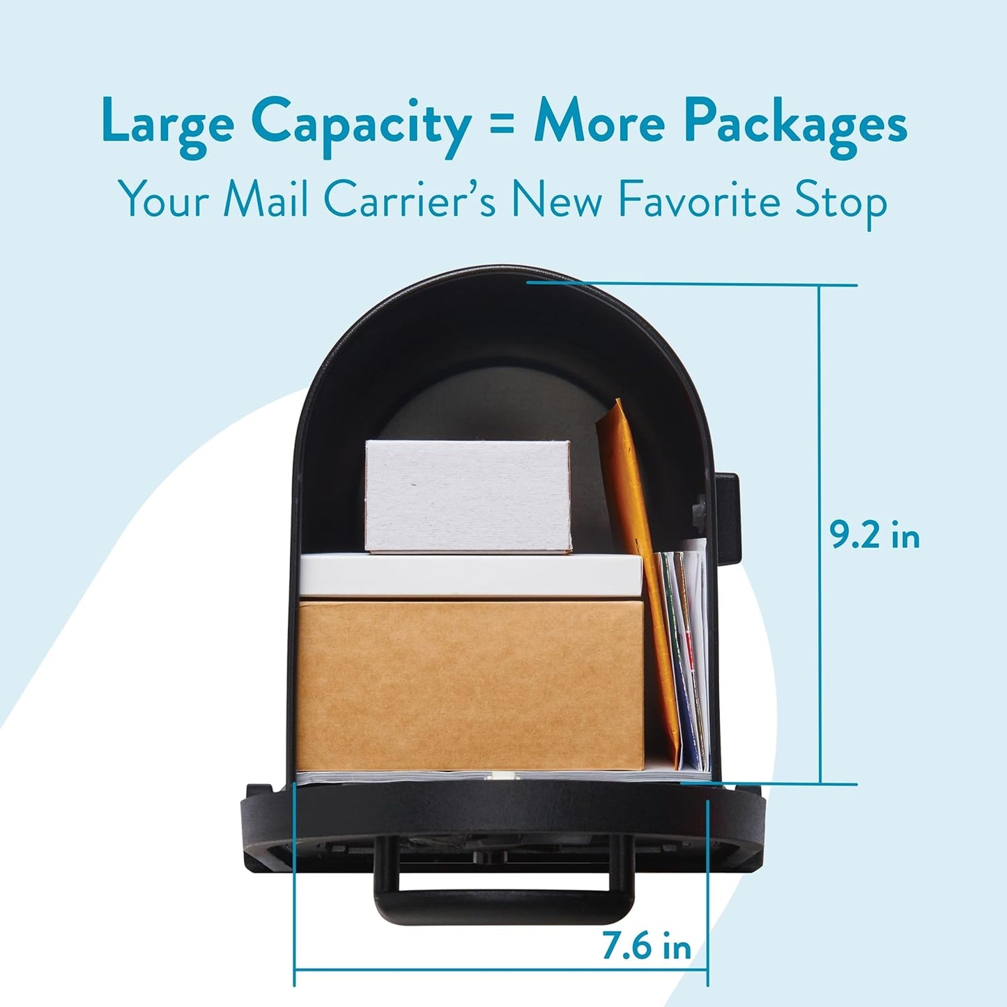ARCHITECTURAL MAILBOXES Gibraltar Mailboxes Arlington Large Capacity Galvanized Steel Textured Black, Post-Mount Mailbox, AR15B000