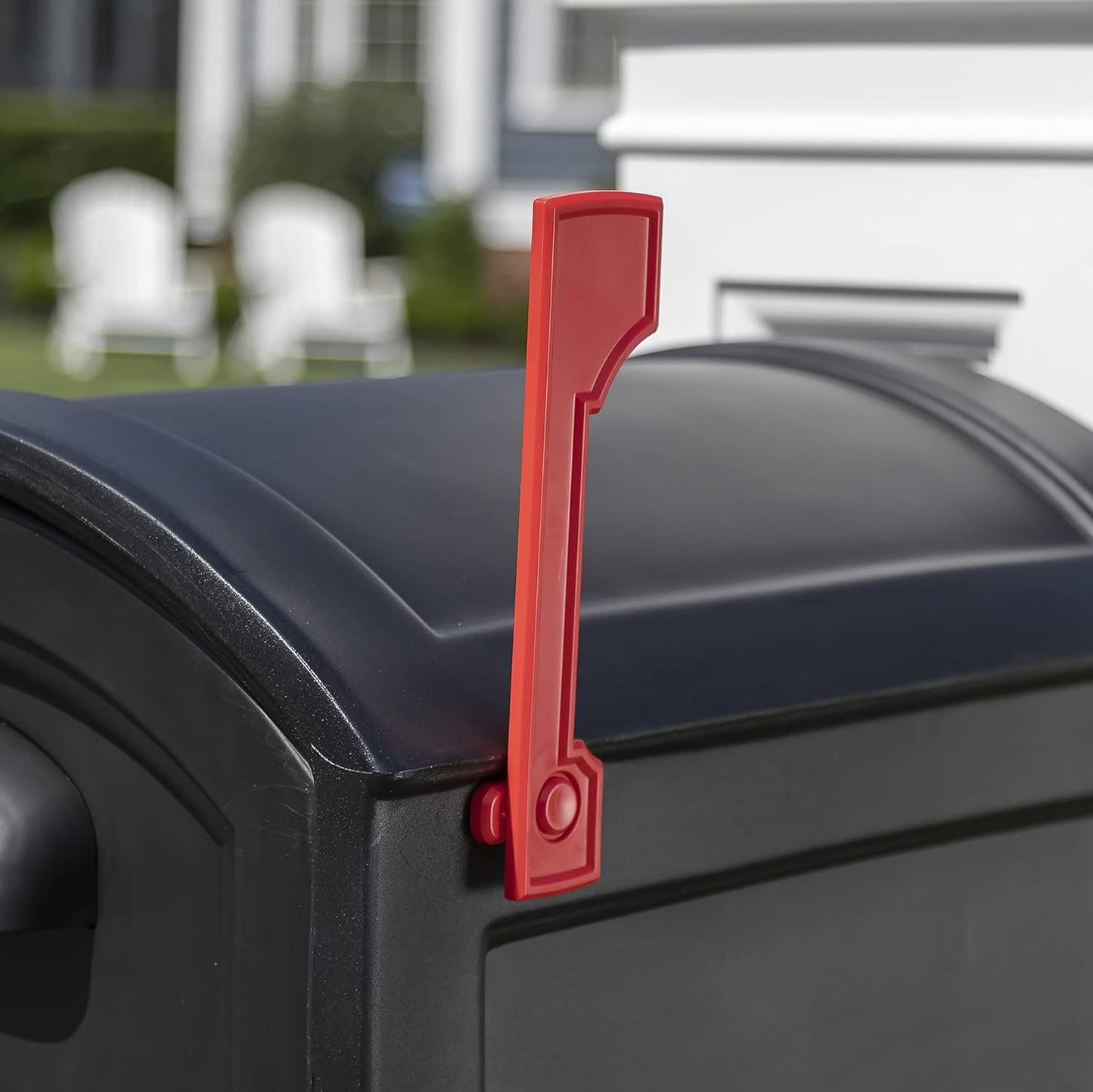 Step2 Town-to-Town XL Post-Mount Mailbox, Weather Resistant, Large Outdoor Mailboxes, Made of Durable Plastic, Easy to Install, USPS T4 Sized Mailbox, Flag Included, Onyx Black