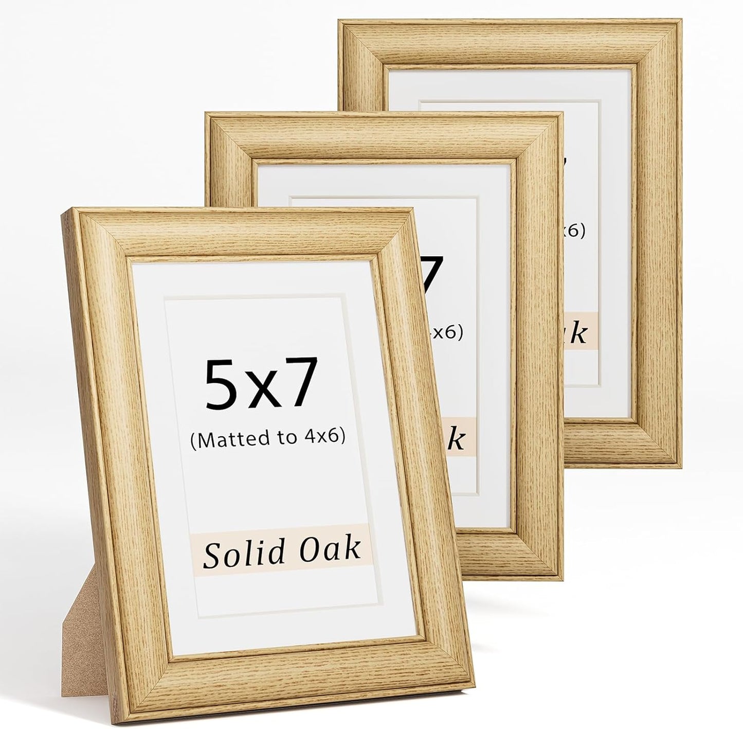Natural Walnut 11x14 Picture Frames Mat to 8x10 Picture Display Set of 3,Original Wood Handcrafted 11x14 Diploma Frame with Tempered Glass Graduation Family Wedding Certificate Photo Wall Mounted