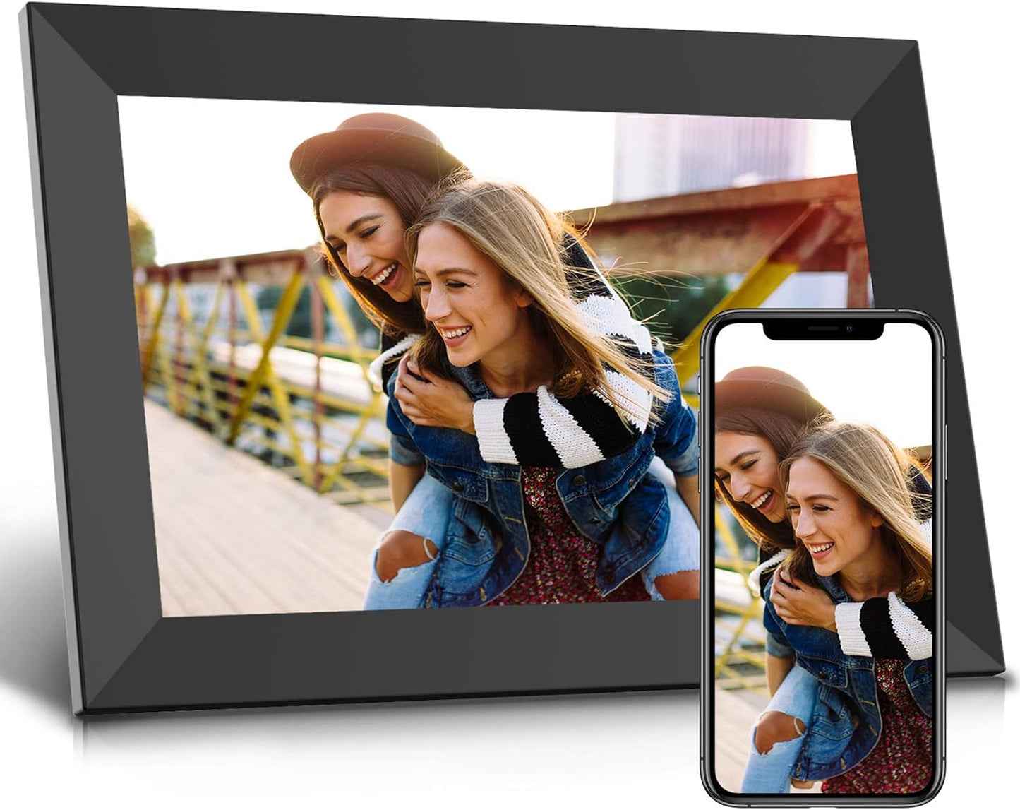 Frameo Digital Picture Frame, 10.1inch WiFi Photos Frames Electronic, 1280x800, HD IPS Touch Screen, 16GB Memory, Auto-Rotate, Wall Mountable, Share Instant Photos/Videos via Frameo-App from Anywhere