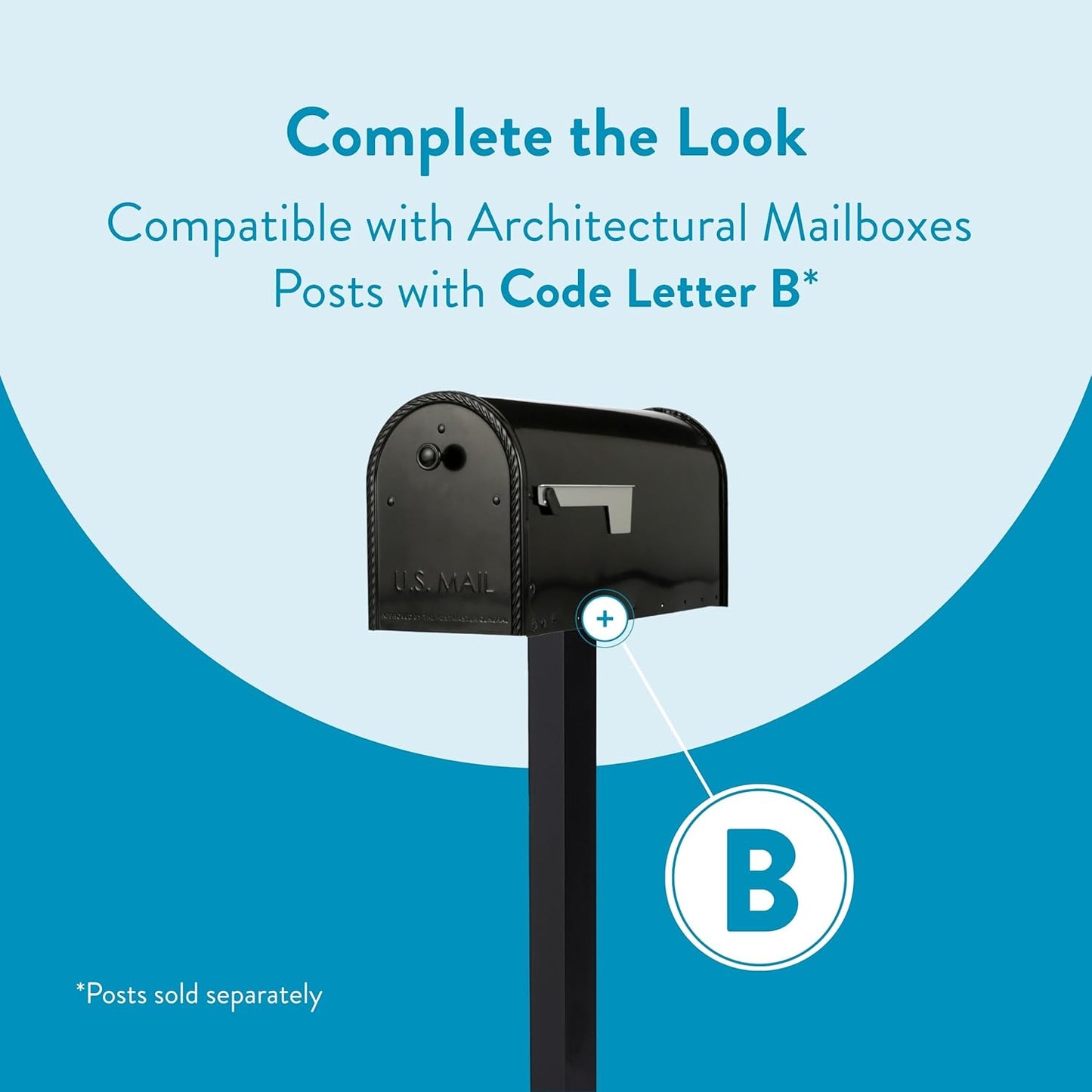 Architectural Mailboxes Edwards™ Weather-Resistant Steel Metal Post Mounted Mail Box for Outside, Black, Large Curbside Mailbox, USPS Approved for Residential Delivery