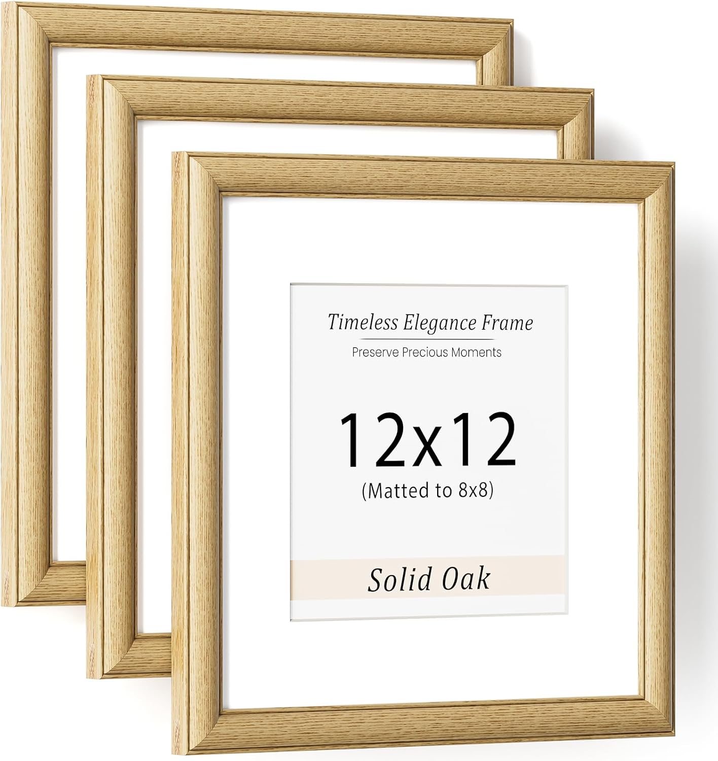 Natural Walnut 11x14 Picture Frames Mat to 8x10 Picture Display Set of 3,Original Wood Handcrafted 11x14 Diploma Frame with Tempered Glass Graduation Family Wedding Certificate Photo Wall Mounted