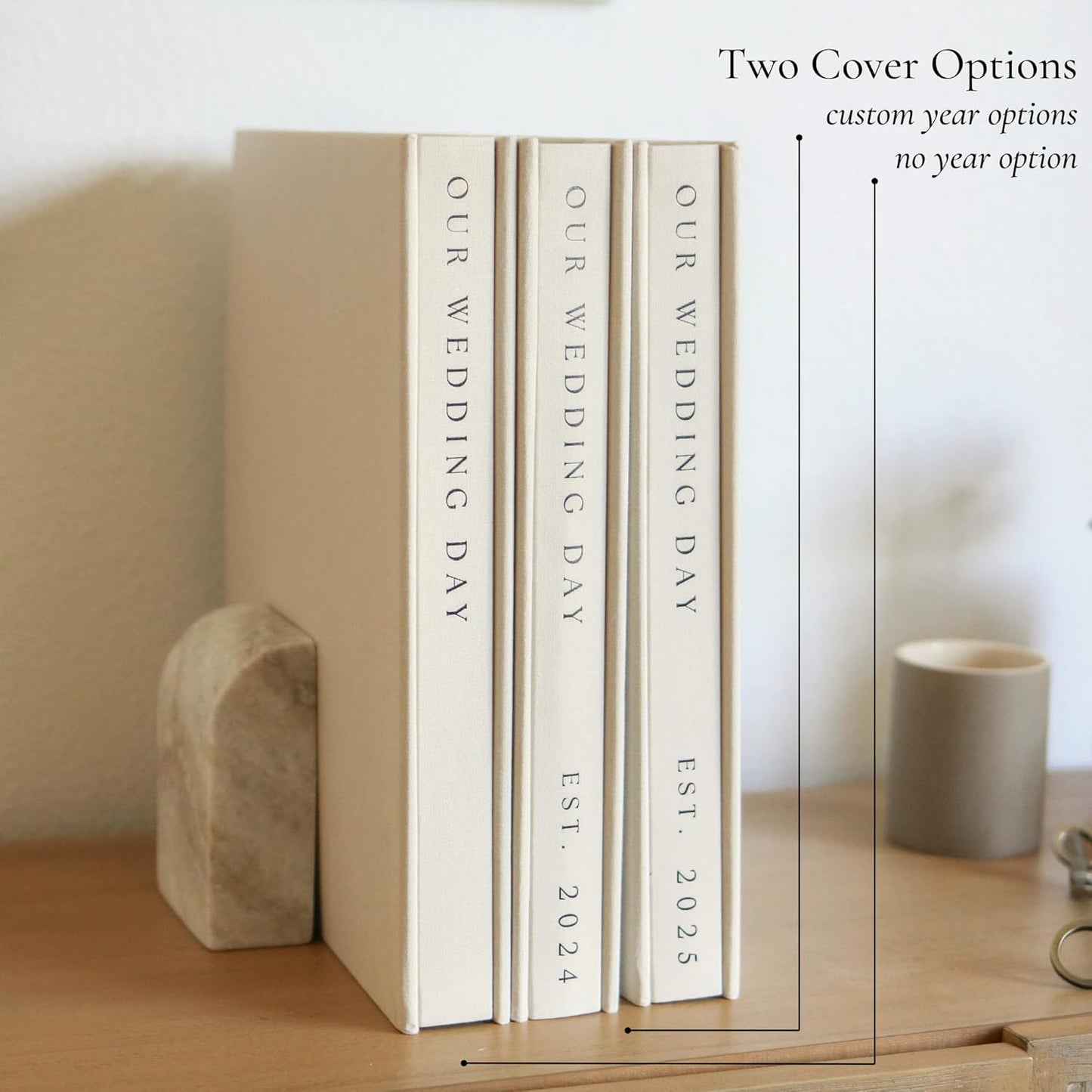 Wedding Photo Album 4x6 Pictures - Large Picture Scrapbook with 400 Pockets for Horizontal & Vertical Photos - Linen Photo Album Book for Personalized Wedding Day Memory Keepsake