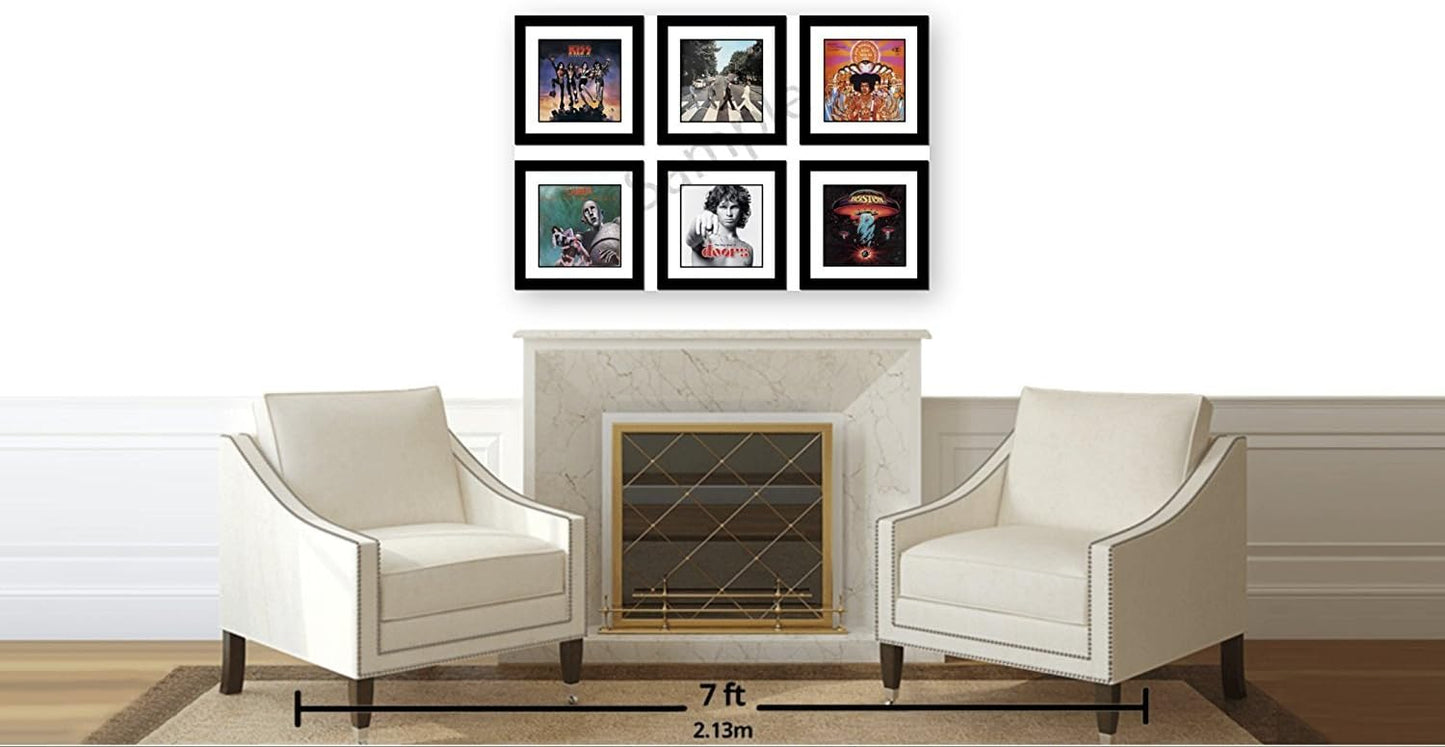 Creative Picture Frames 15" x 15" LP Album Cover Frame, Vinyl Record Wall Mount Display for Home Decor with Hanging Hardware & Full-Strength Glass, White Mat, 1 Count