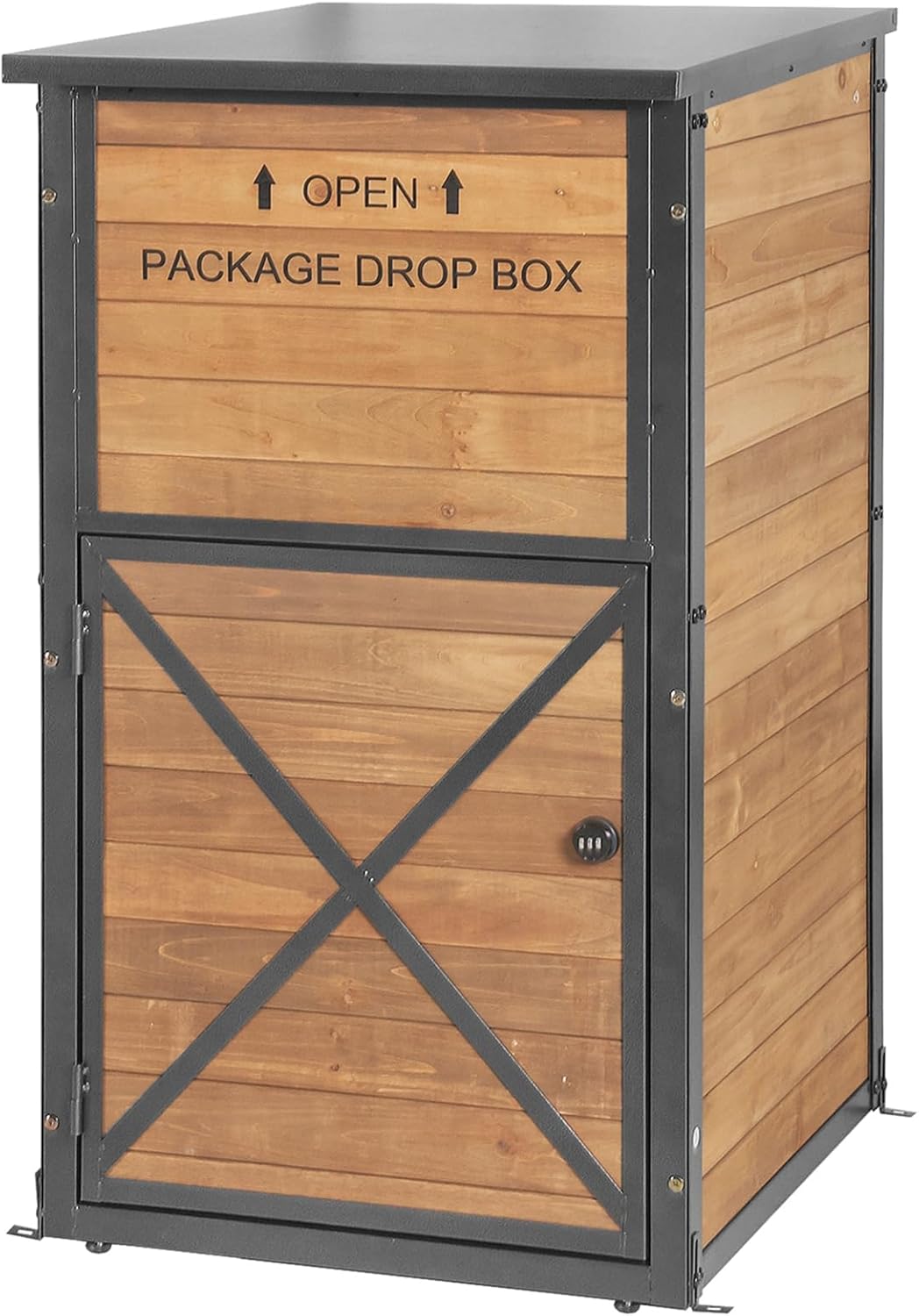 Large Package Delivery Boxes for Outside,Strong Metal Frame Large Parcel Drop Box with Combination Lockable, Secure Anti Theft Package Delivery Box for Porch Curbside