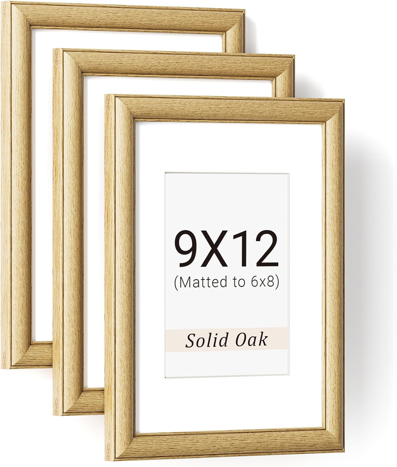 Natural Walnut 11x14 Picture Frames Mat to 8x10 Picture Display Set of 3,Original Wood Handcrafted 11x14 Diploma Frame with Tempered Glass Graduation Family Wedding Certificate Photo Wall Mounted