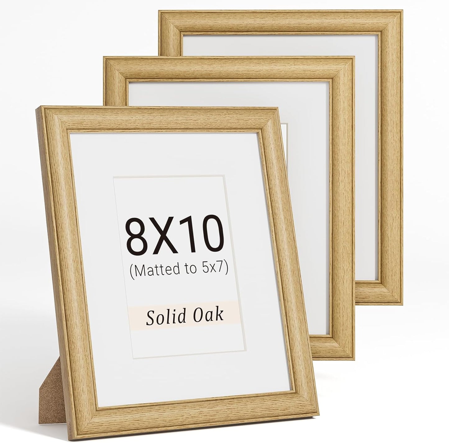 Natural Walnut 11x14 Picture Frames Mat to 8x10 Picture Display Set of 3,Original Wood Handcrafted 11x14 Diploma Frame with Tempered Glass Graduation Family Wedding Certificate Photo Wall Mounted