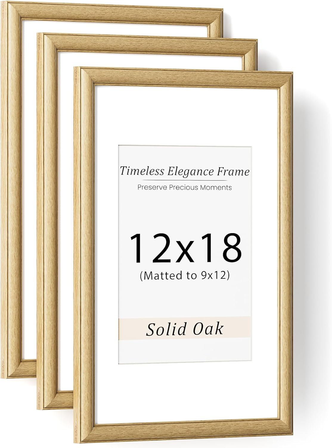 Natural Walnut 11x14 Picture Frames Mat to 8x10 Picture Display Set of 3,Original Wood Handcrafted 11x14 Diploma Frame with Tempered Glass Graduation Family Wedding Certificate Photo Wall Mounted