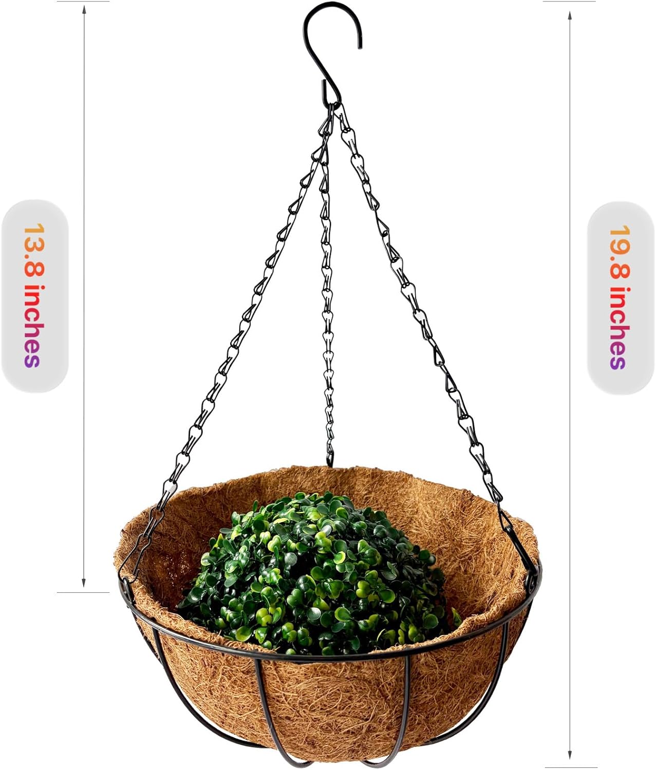 2 Sets Outdoor Artificial Flowers with 12" Hanging Basket, 24 Bunches of Faux Flowers with 2 Hanging Planters for Summer Front Porch Pergolas Patio Balcony Garden Vibrant Colors