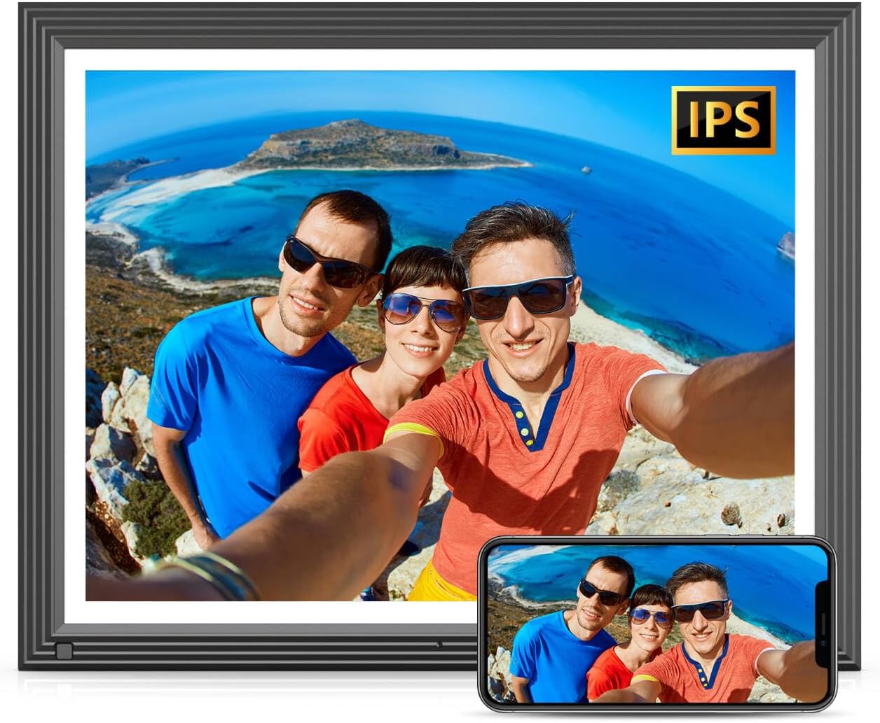 17-inch Digital Picture Album Large Digital Photo Frame - 32GB Smart Photo Frame, Motion Sensor, Send Pictures or Videos via App Email to WiFi Photo Frame, Unlimited Cloud Storage, Wall Mountable