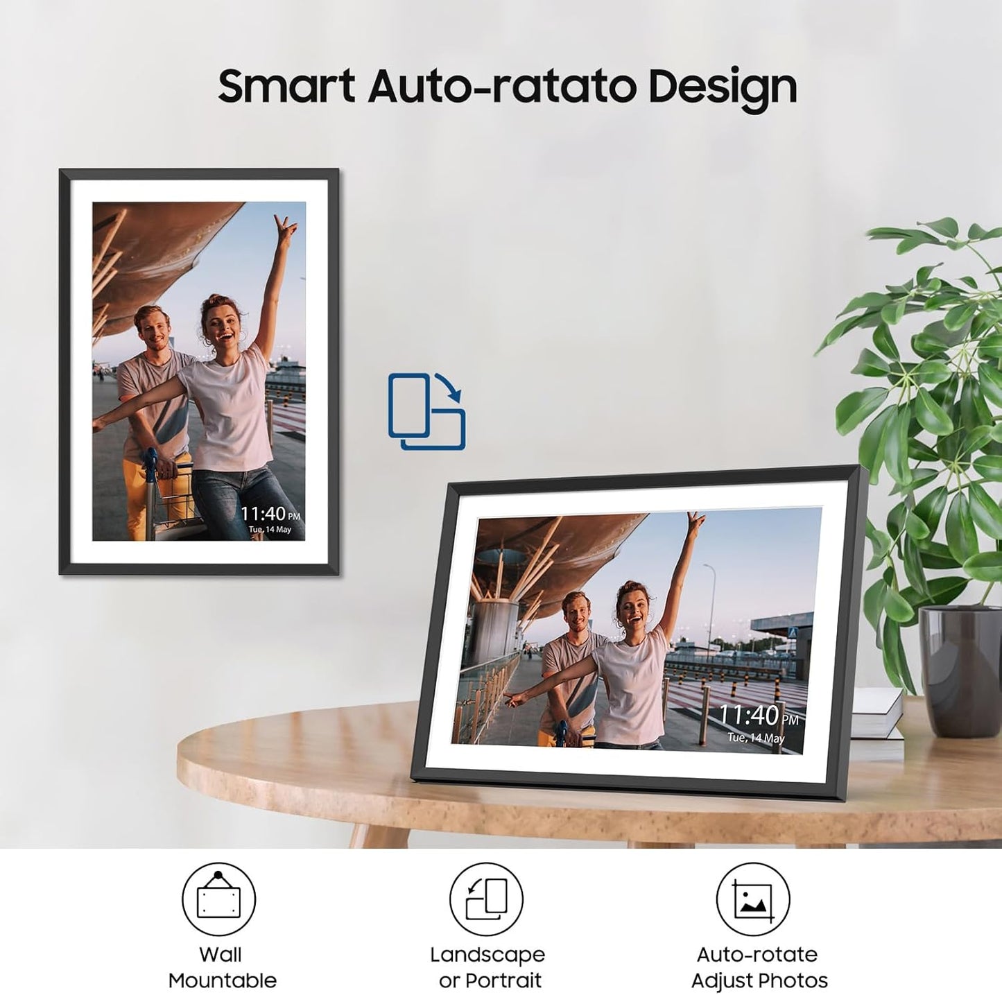 Digital Picture Frame Powered by Nixplay 10.1", Share Photos/Videos via Nixplay App or Email, WiFi Digital Photo Frame with Easy Setup, Support Alexa, Free Cloud Storage, Auto Rotate, Gifts for Mom