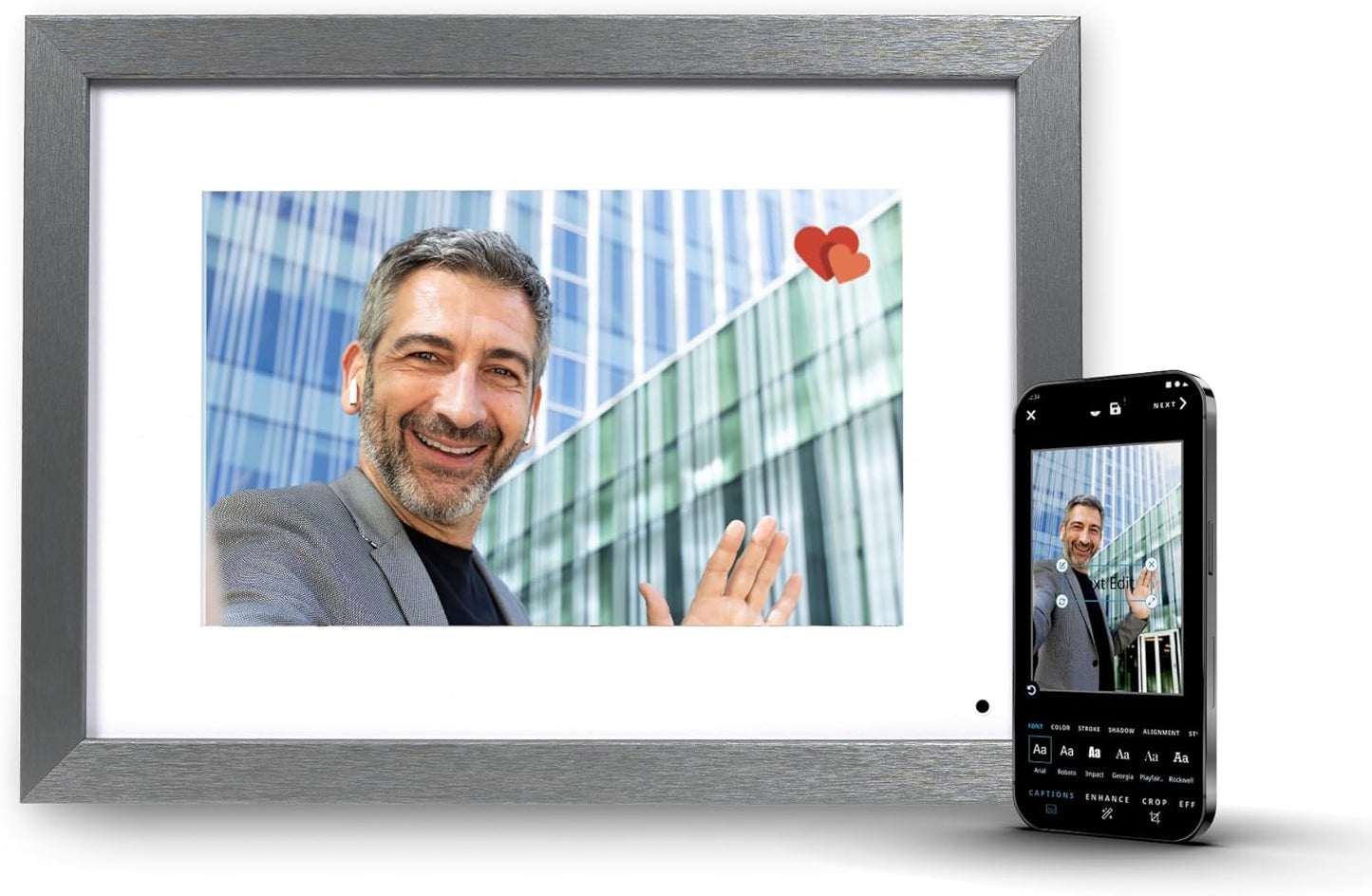 PhotoShare Gallery 10.1” WiFi Digital Photo Frame | Send Photo or Video from Phone to Digital Picture Frame with Free PhotoShare Frame App | End-to-End Encryption | Midnight Black