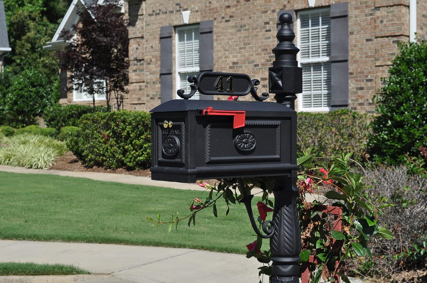 Decorative Residential Curbside Cast Aluminum Mailbox Black Authentic * Original * Exclusive