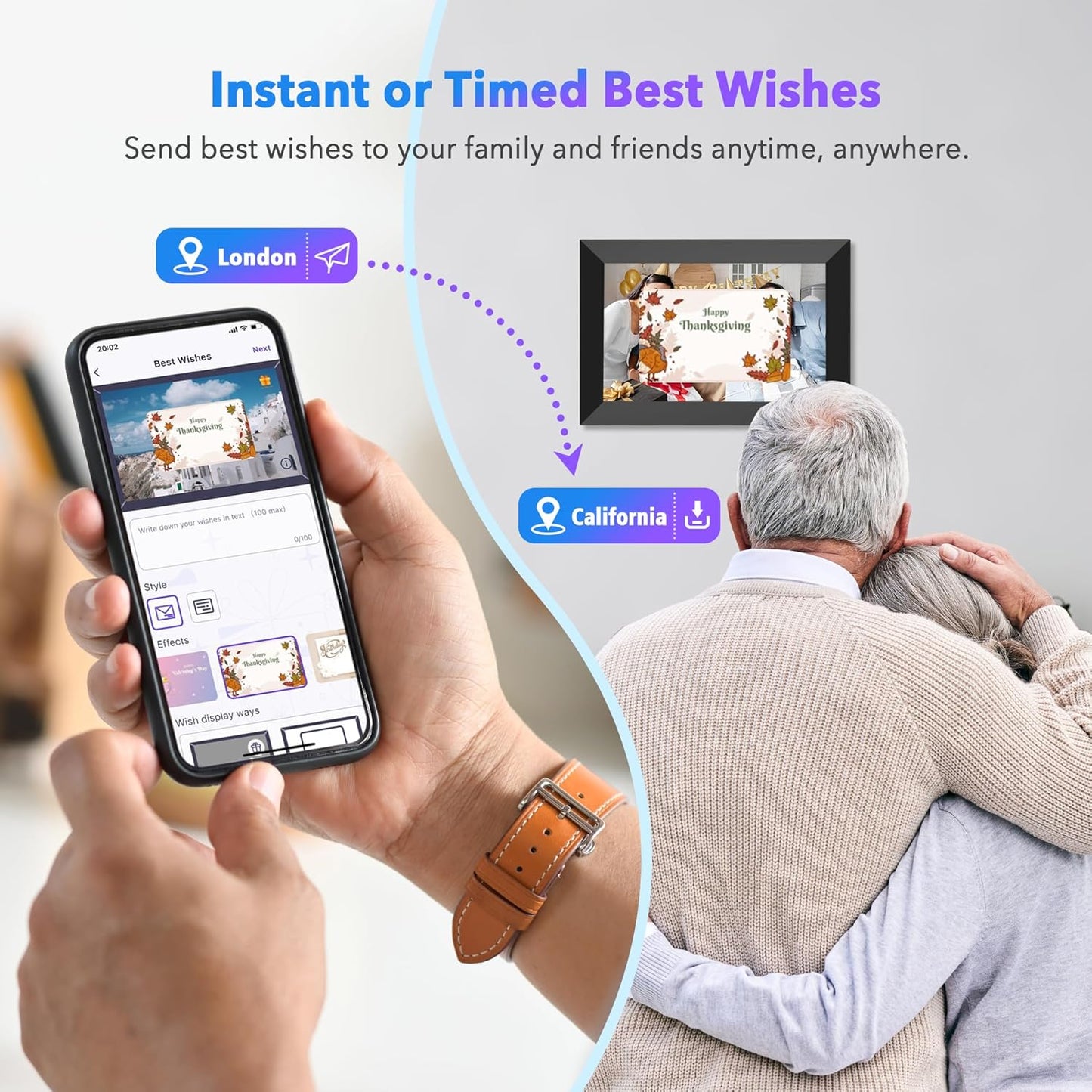 Uhale 10.1" Digital Picture Frame with 32GB Storage Support SD Card, Electronic Photo Frames with 1280x800 HD IPS Touch Screen, Instantly and Securely Share Memories, Send Wishes from Anywhere