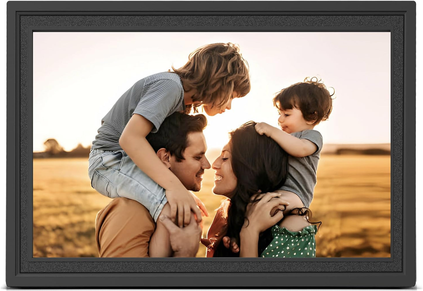 Digital Picture Frame, 15.6 Inch Frameo Digital Frame WiFi, 1920*1080 IPS FHD Touchscreen, 32GB, Tabletop&Wall-Mounted, Share Picture Video, Electronic Photo Frame Slideshow, Gifts for Mom, White Clay