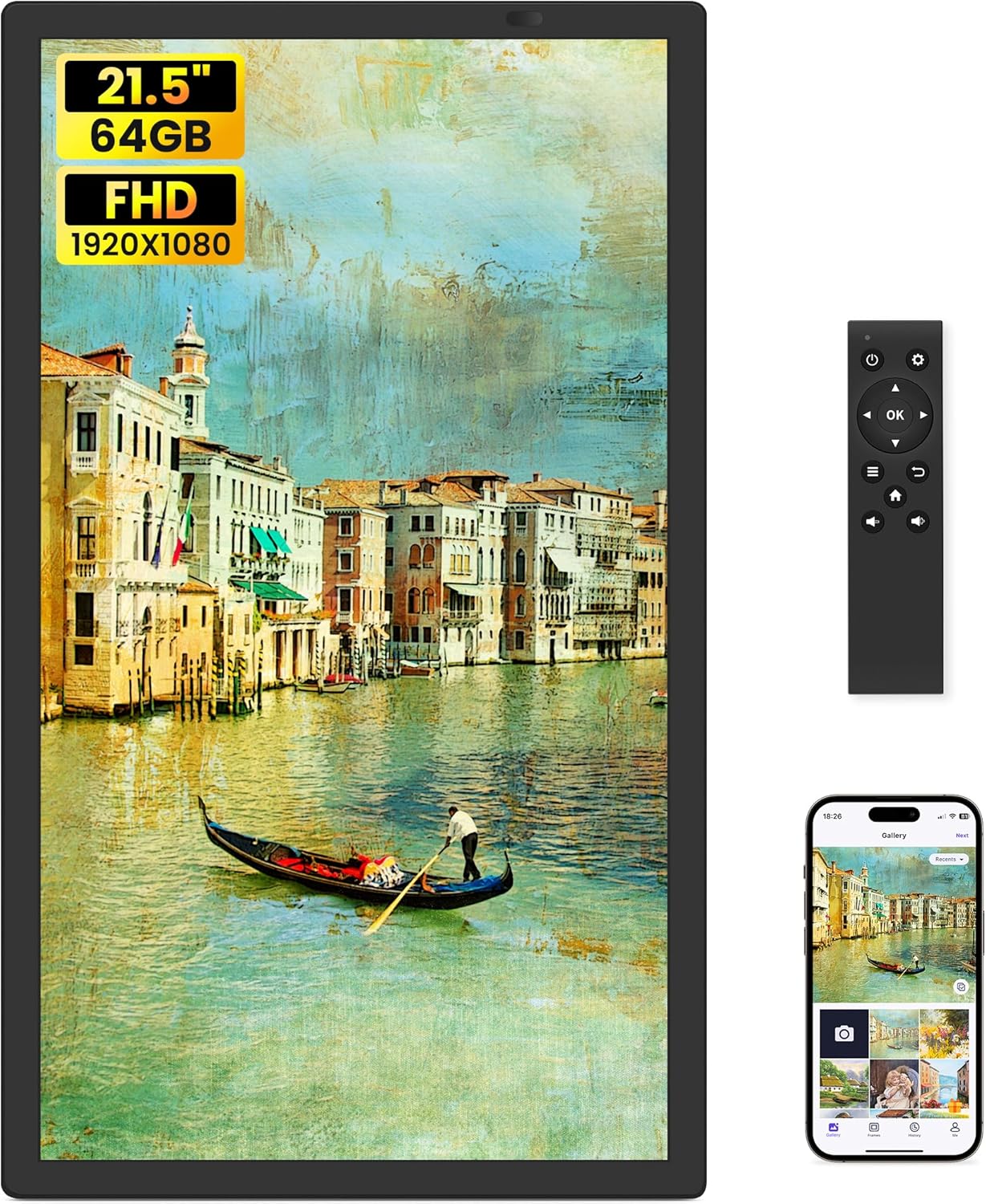 Uhale 10.1" Digital Picture Frame with 32GB Storage Support SD Card, Electronic Photo Frames with 1280x800 HD IPS Touch Screen, Instantly and Securely Share Memories, Send Wishes from Anywhere