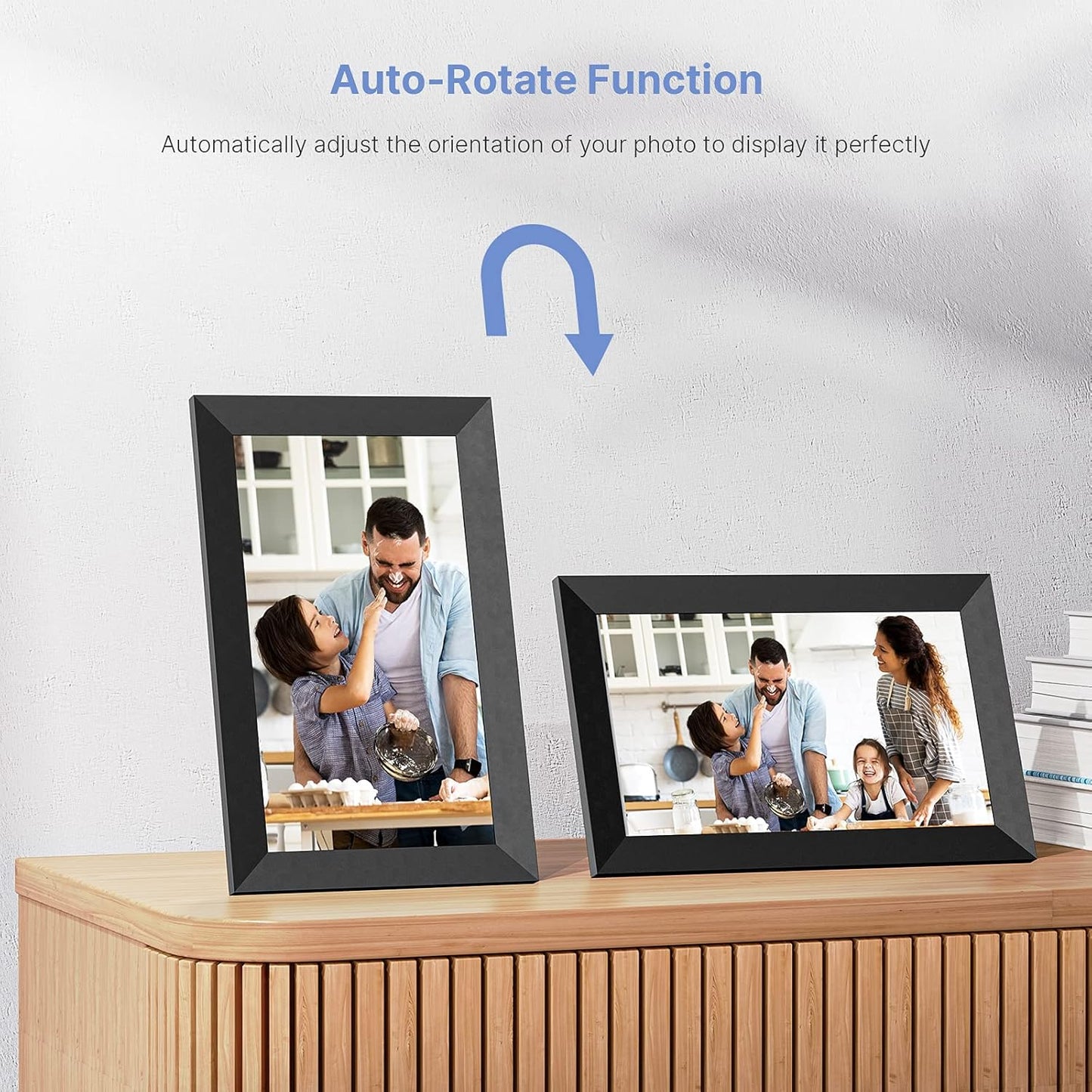 Frameo Digital Picture Frame, 10.1inch WiFi Photos Frames Electronic, 1280x800, HD IPS Touch Screen, 16GB Memory, Auto-Rotate, Wall Mountable, Share Instant Photos/Videos via Frameo-App from Anywhere