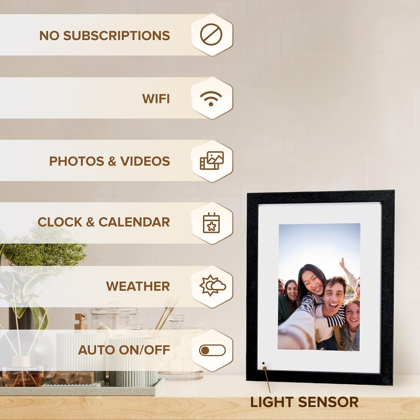 PhotoShare Gallery 10.1” WiFi Digital Photo Frame | Send Photo or Video from Phone to Digital Picture Frame with Free PhotoShare Frame App | End-to-End Encryption | Midnight Black