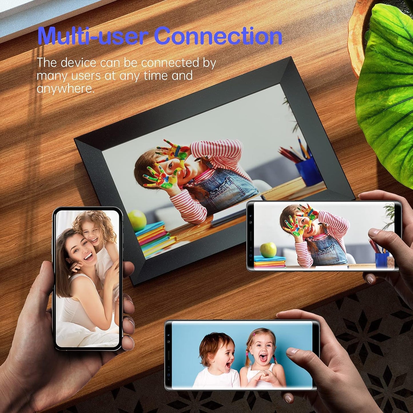Frameo Digital Picture Frame, 10.1inch WiFi Photos Frames Electronic, 1280x800, HD IPS Touch Screen, 16GB Memory, Auto-Rotate, Wall Mountable, Share Instant Photos/Videos via Frameo-App from Anywhere
